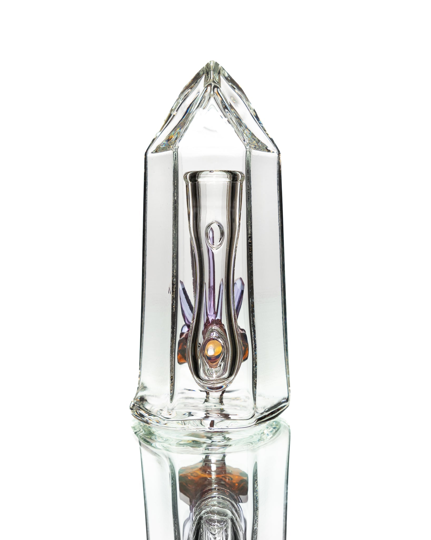 Digger Glass - Purple/Clear Crystal Bubbler