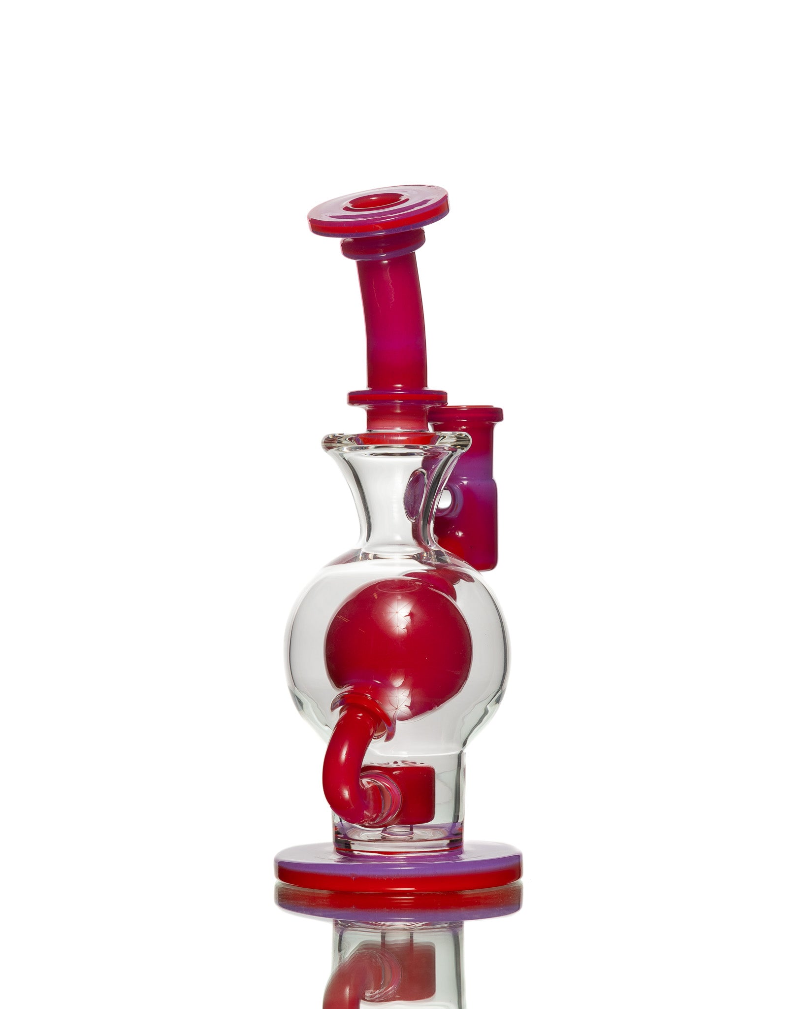 FatBoy Glass - "Pink Slime over Poppy" Ball Bubbler