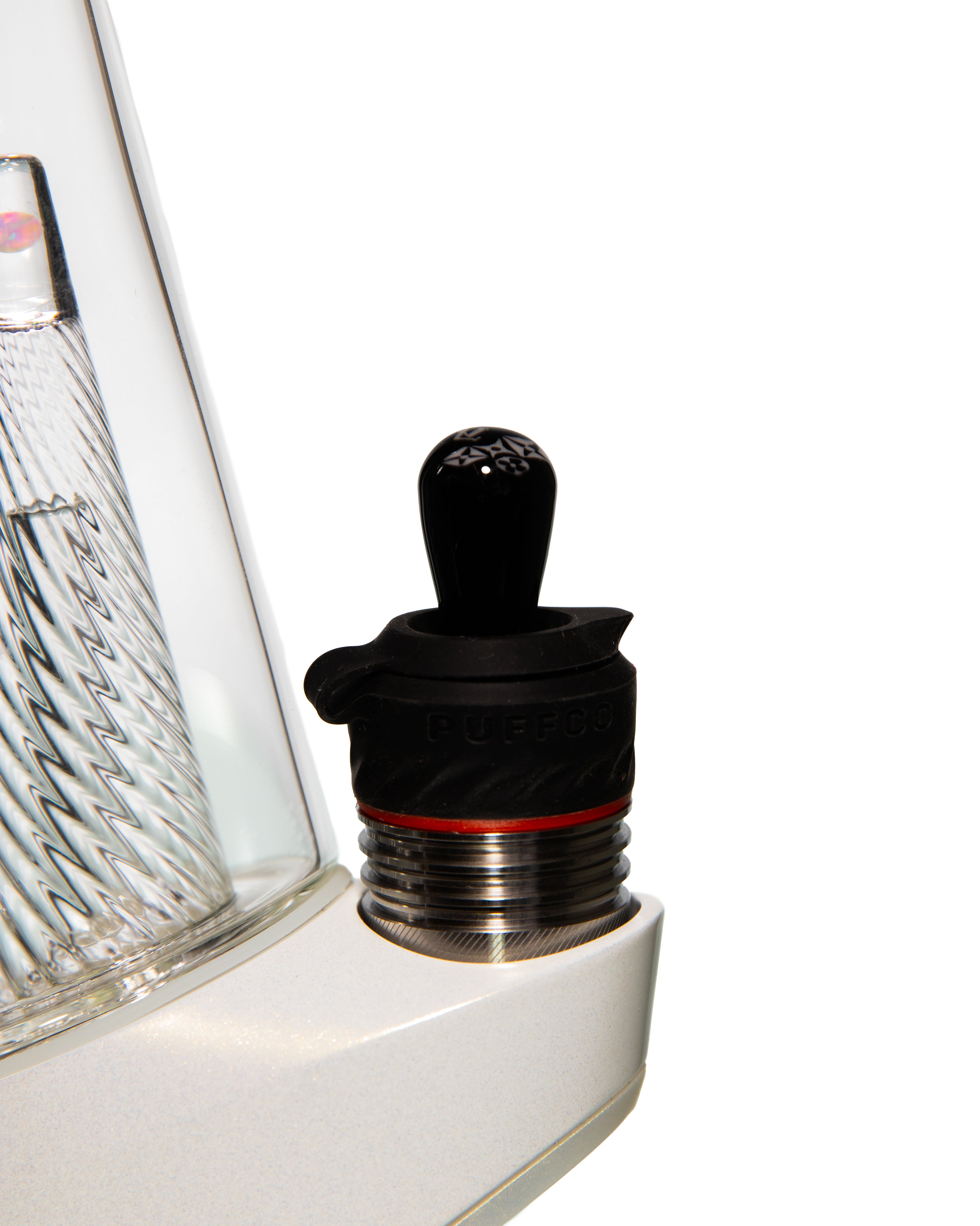 Steve Hulsebos Glass - Puffco Plug 13mm (Black and White LV Symbols)