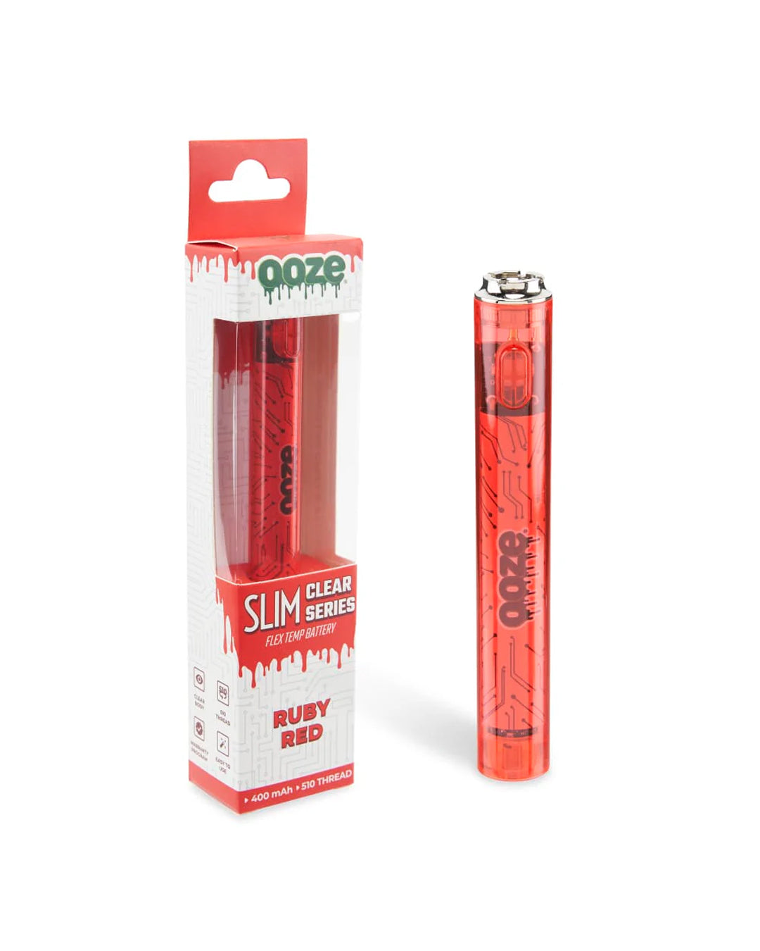 Ooze - Slim Clear Series Transparent 510 Battery Ooze - Slim Clear Series Transparent 510 Battery