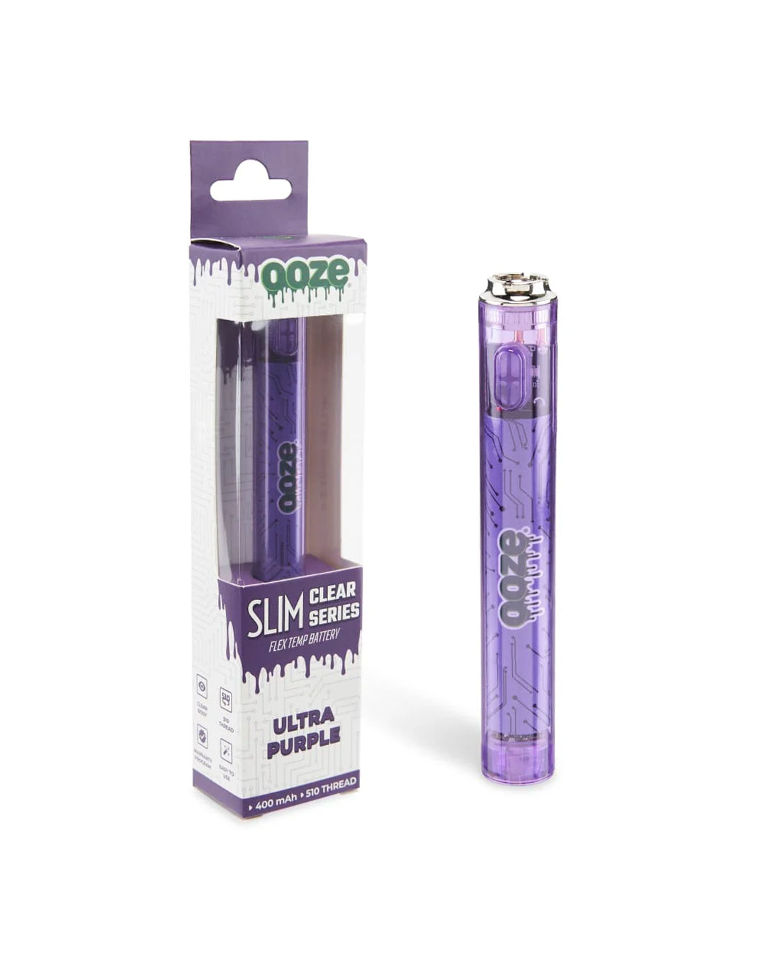 Ooze - Slim Clear Series Transparent 510 Battery Ooze - Slim Clear Series Transparent 510 Battery