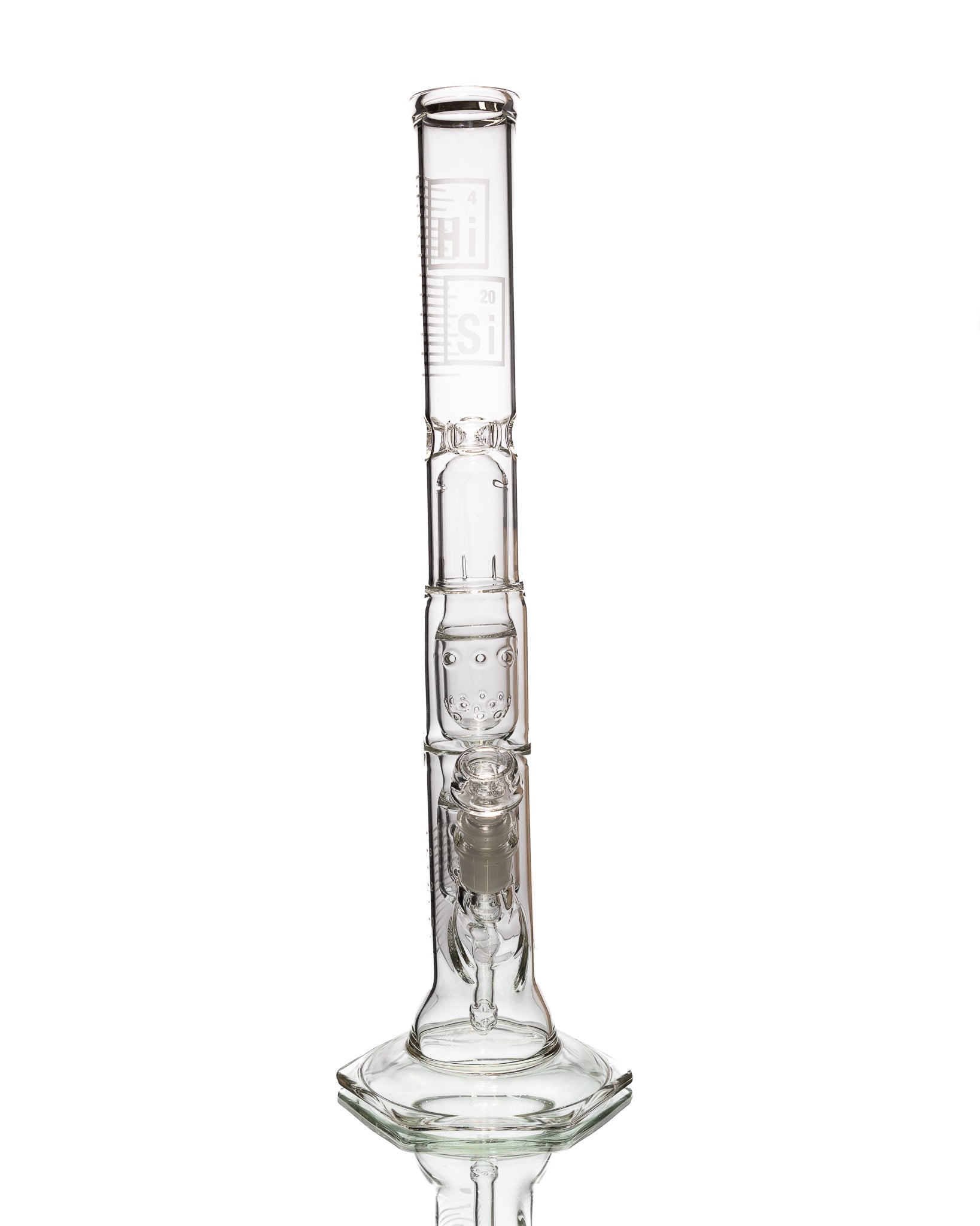 HiSi Glass - 18" Triple U Perc Straight Tube
