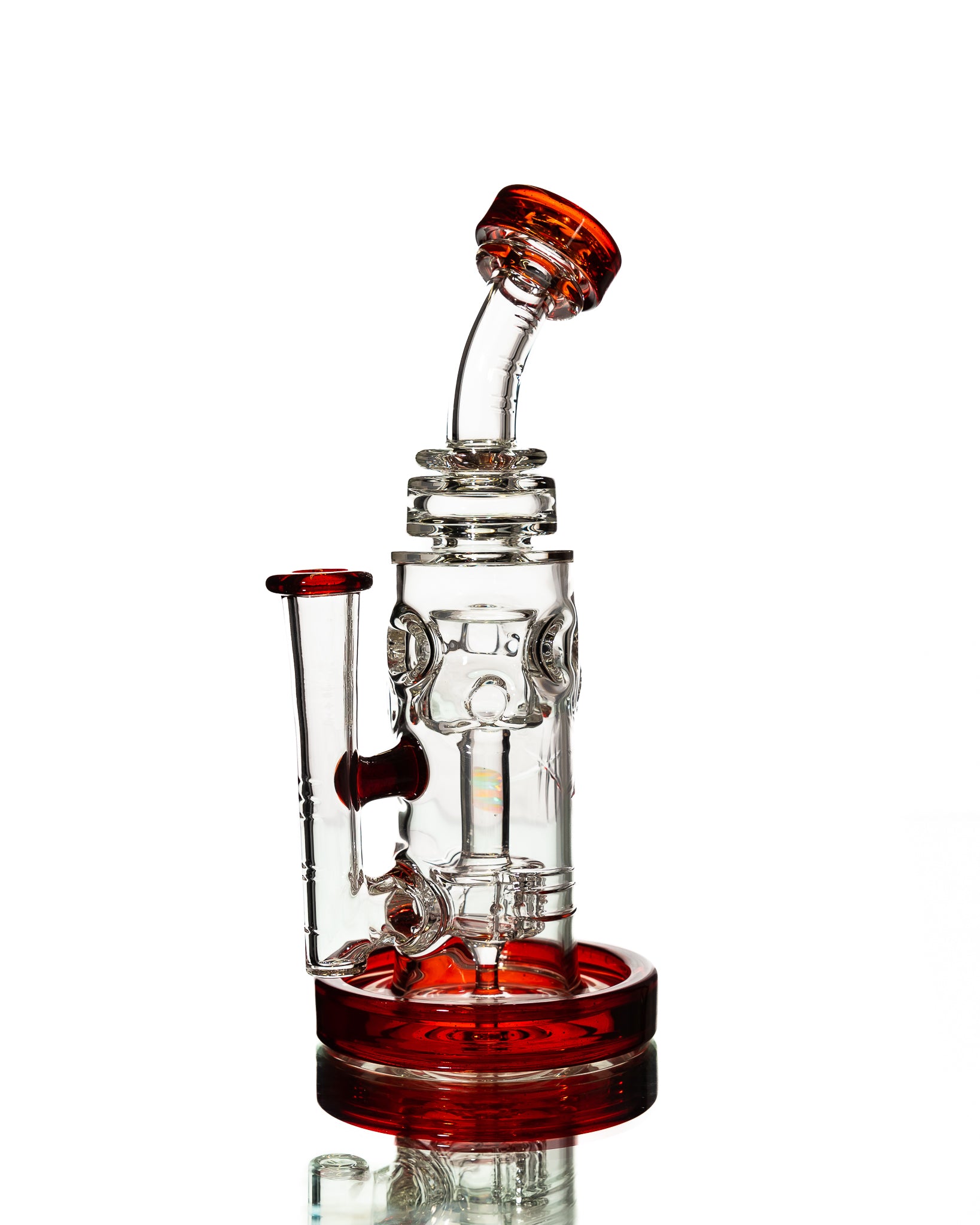 Bronx Glass - Clear/Red Bubbler
