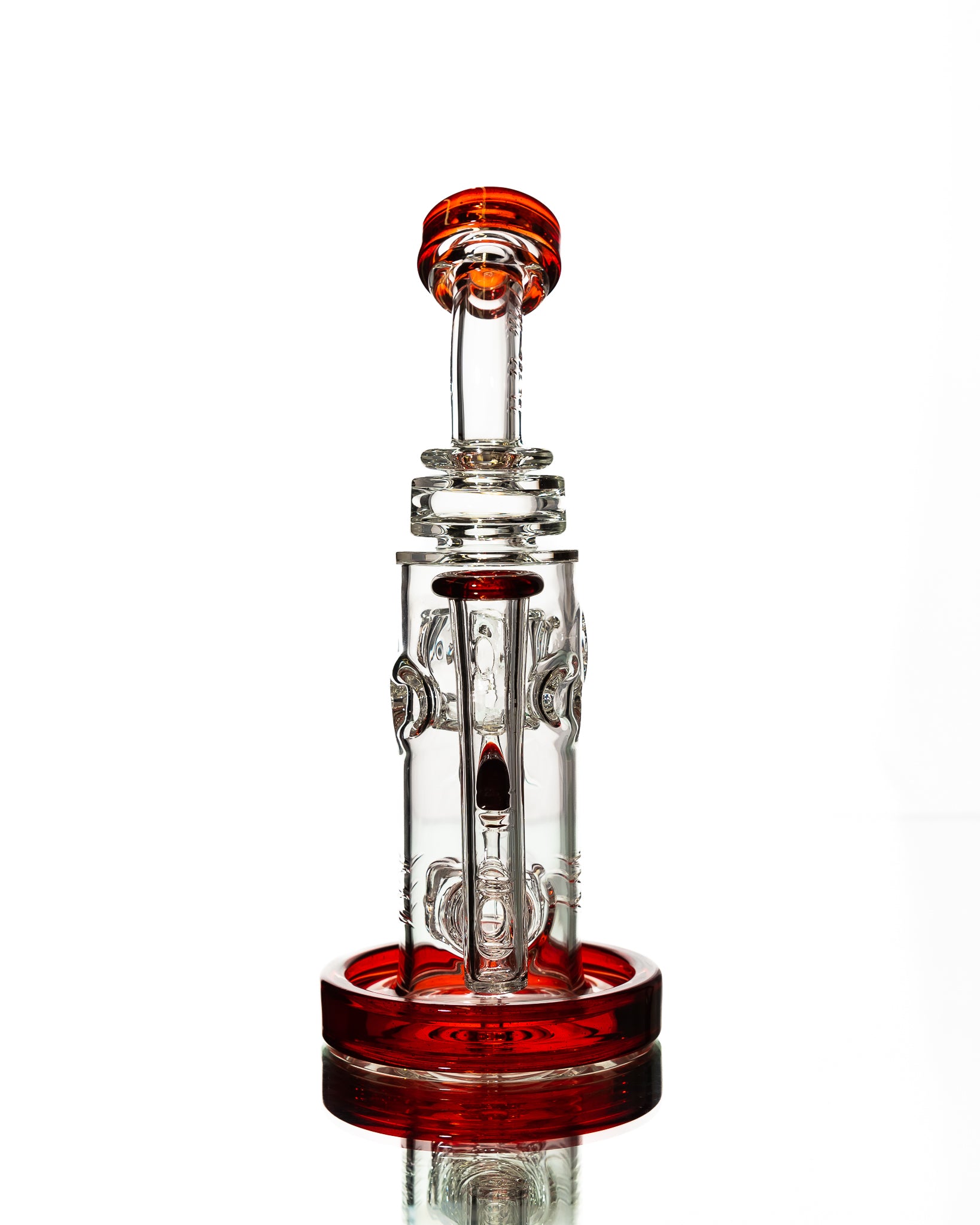 Bronx Glass - Clear/Red Bubbler