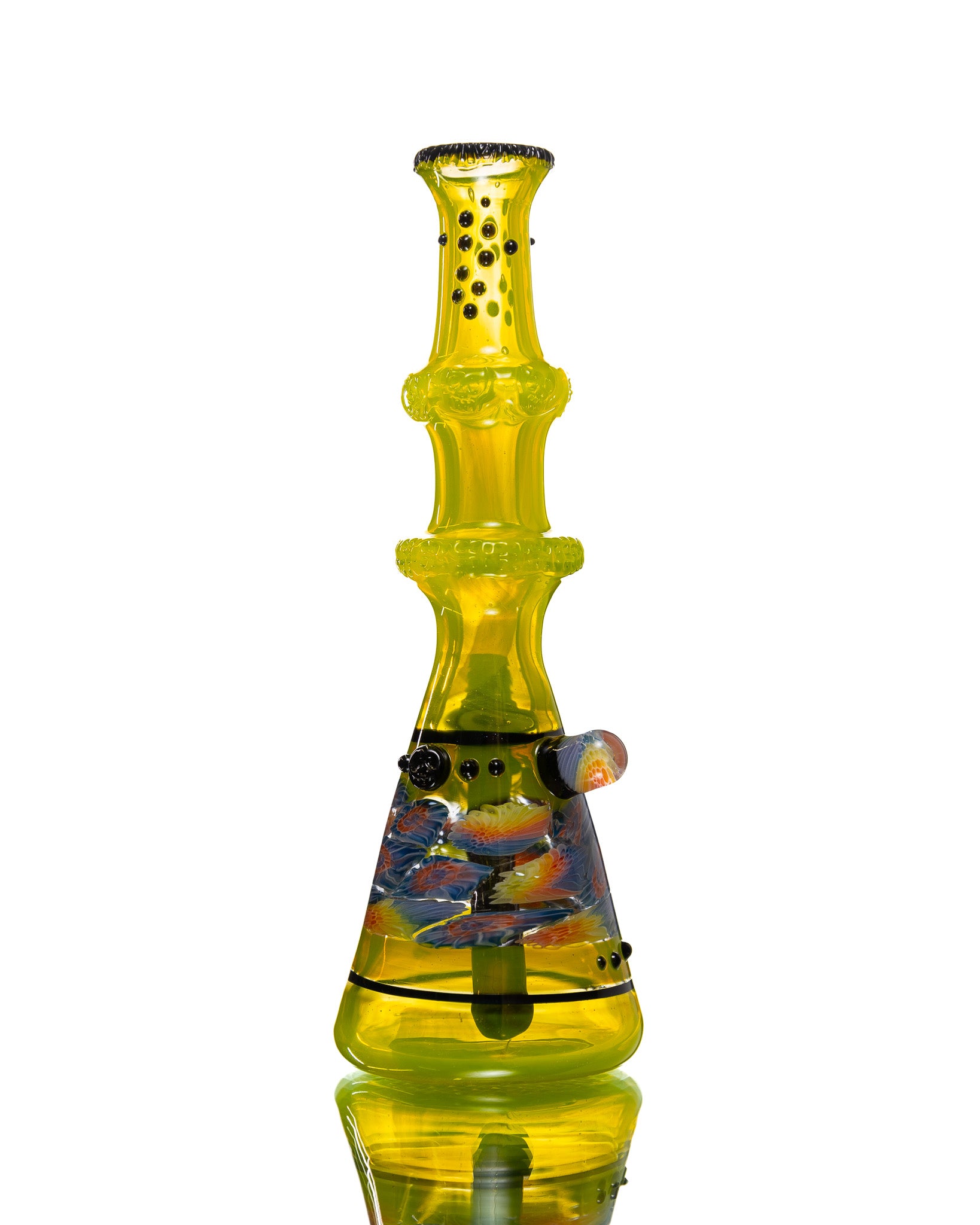 Hensley Glass - Poison Bottle Jammer - Yellow, Rainbow & Black