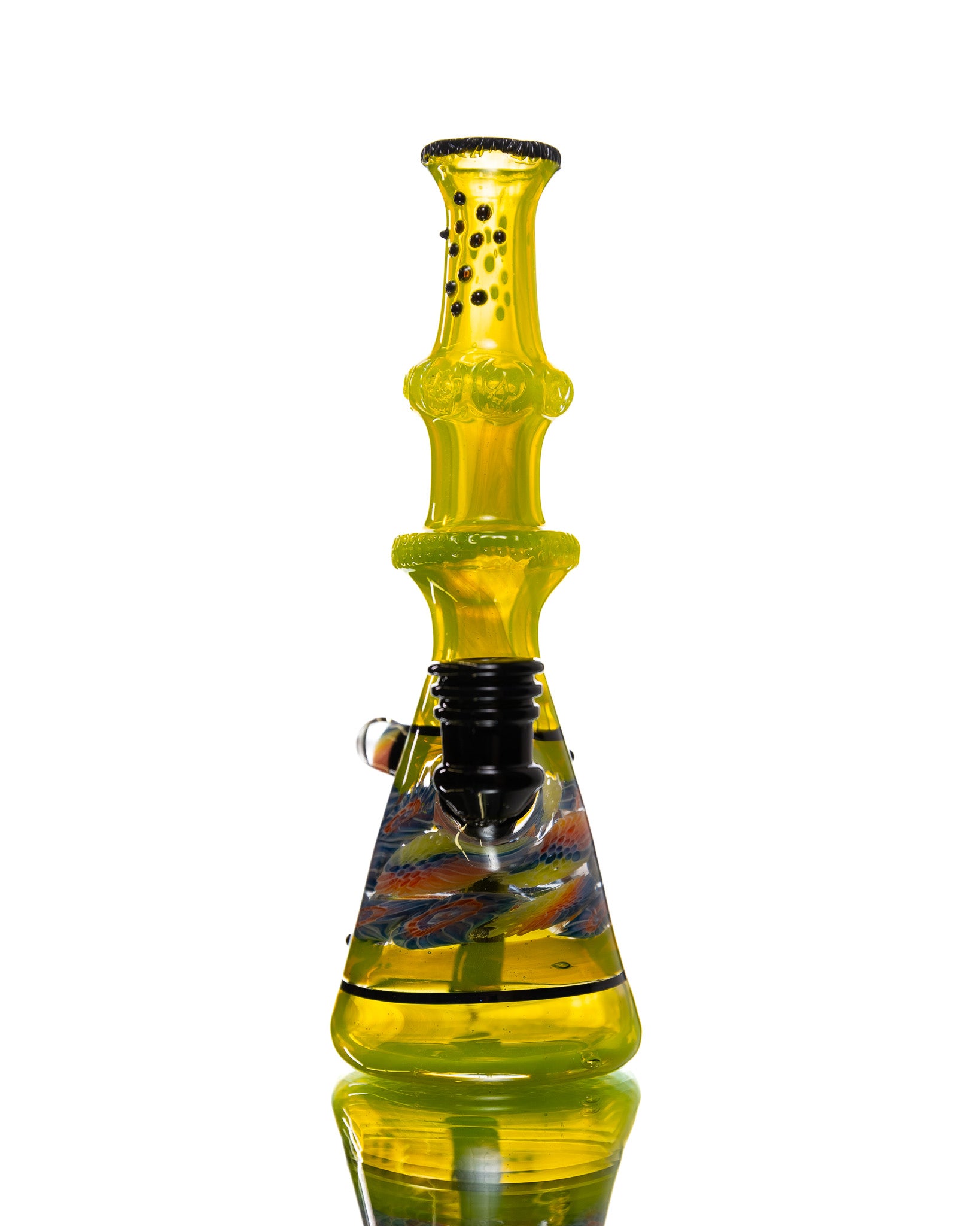 Hensley Glass - Yellow/Rainbow/Black Poison Bottle Rig