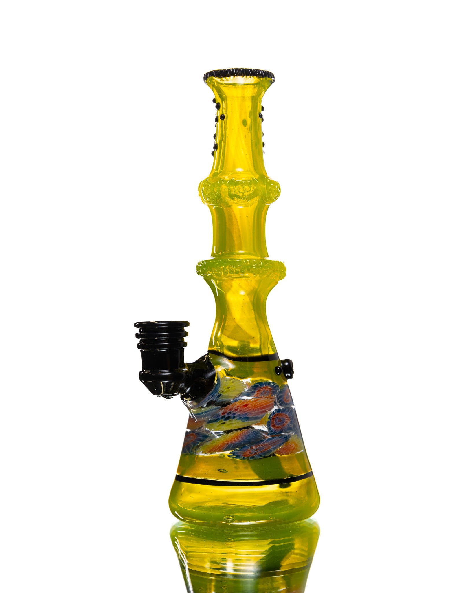 Hensley Glass - Poison Bottle Jammer - Yellow, Rainbow & Black