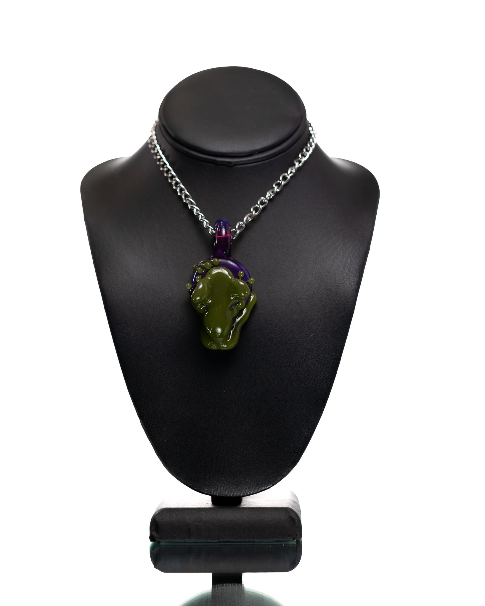 Stoney Chicken Glass - Frog Pendant - Purple