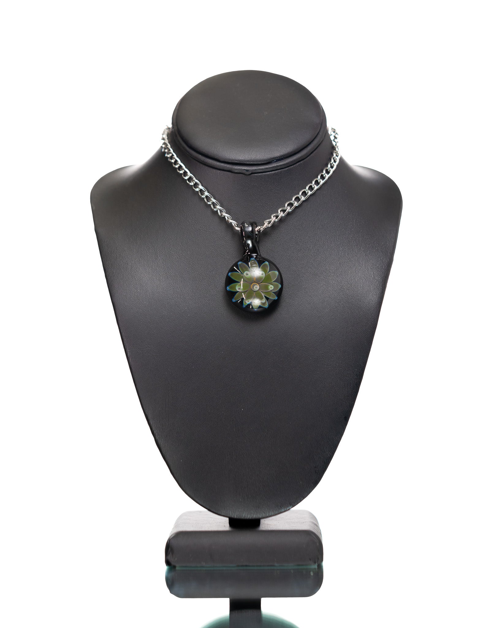 Pendant - Green & Blue Flower