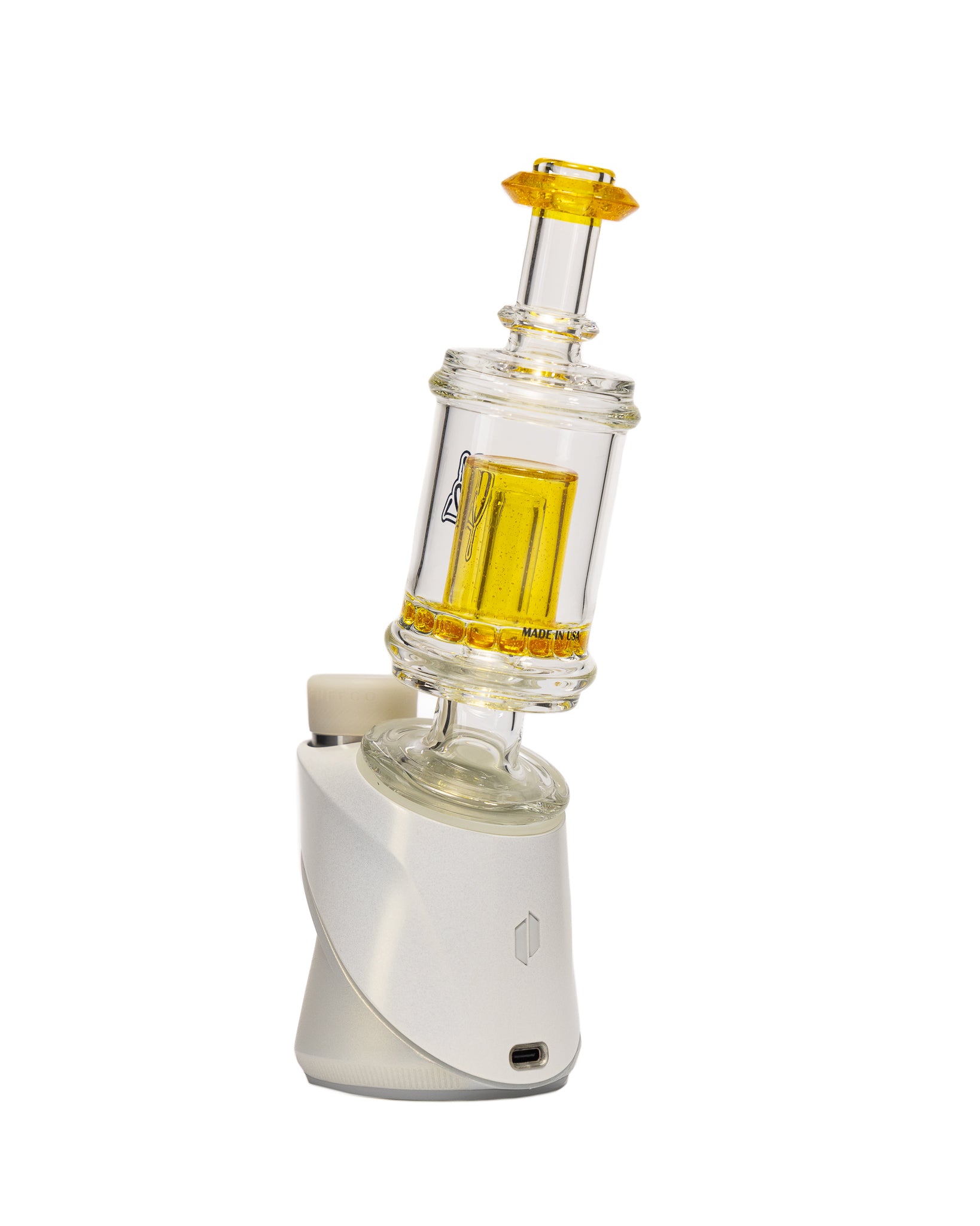 C2 Custom Creations - Puffco Attachment - Clear & Yellow