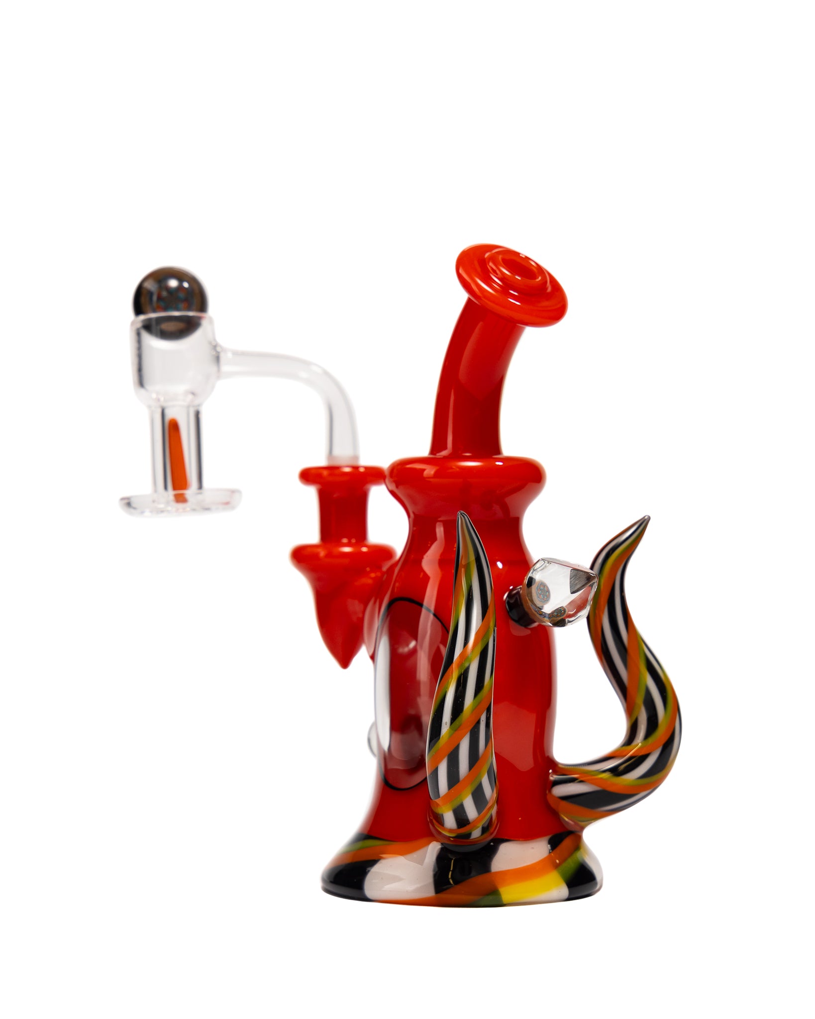 OTW Glass - Red/Clear Mini Tube w/ Slurper Set