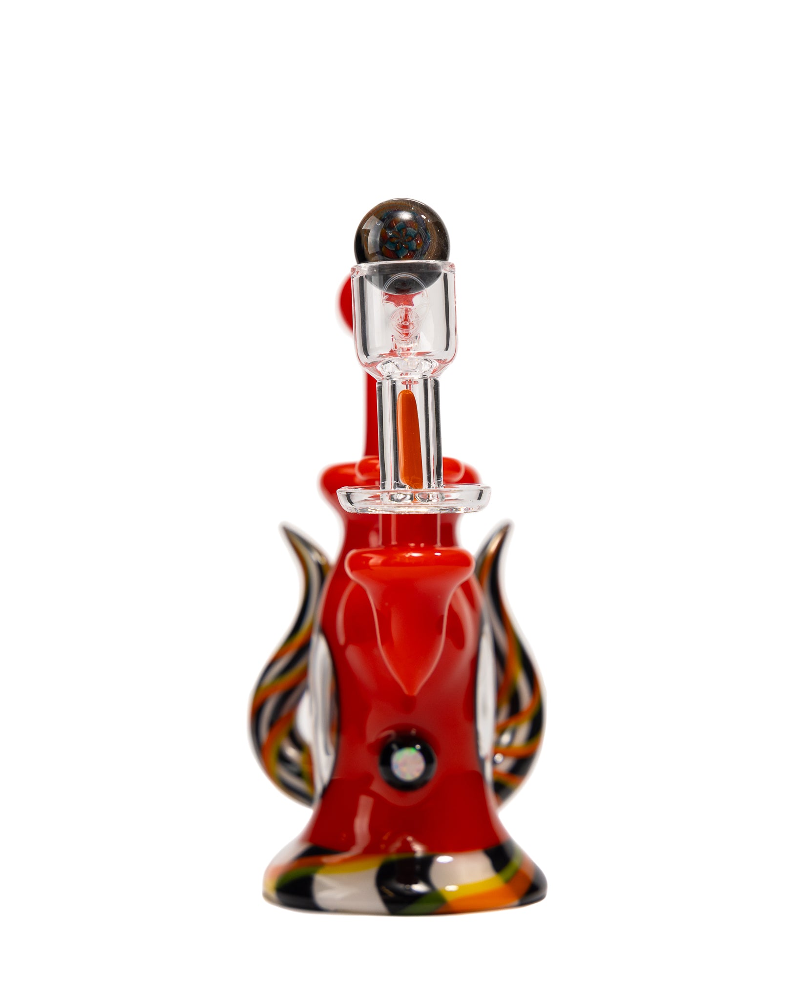 OTW Glass - Red/Clear Mini Tube w/ Slurper Set
