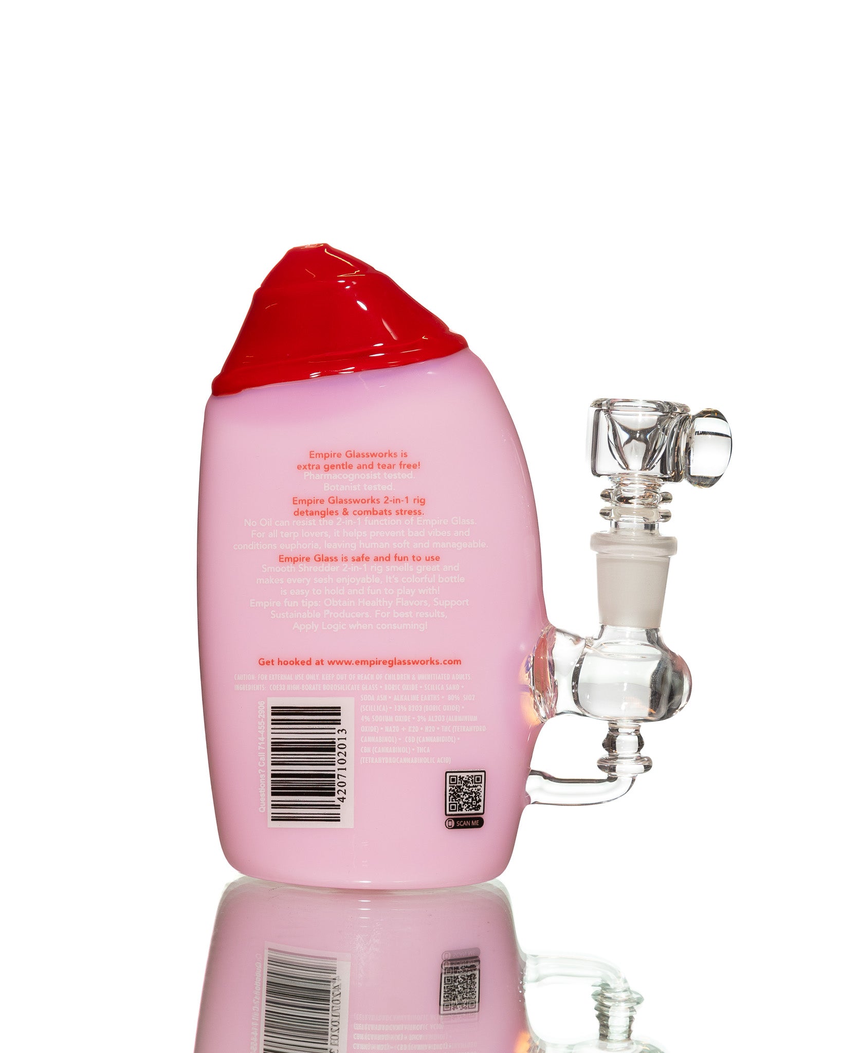 Empire Glassworks -  Mini Rig - Strawberry Cough Shampoo Bottle