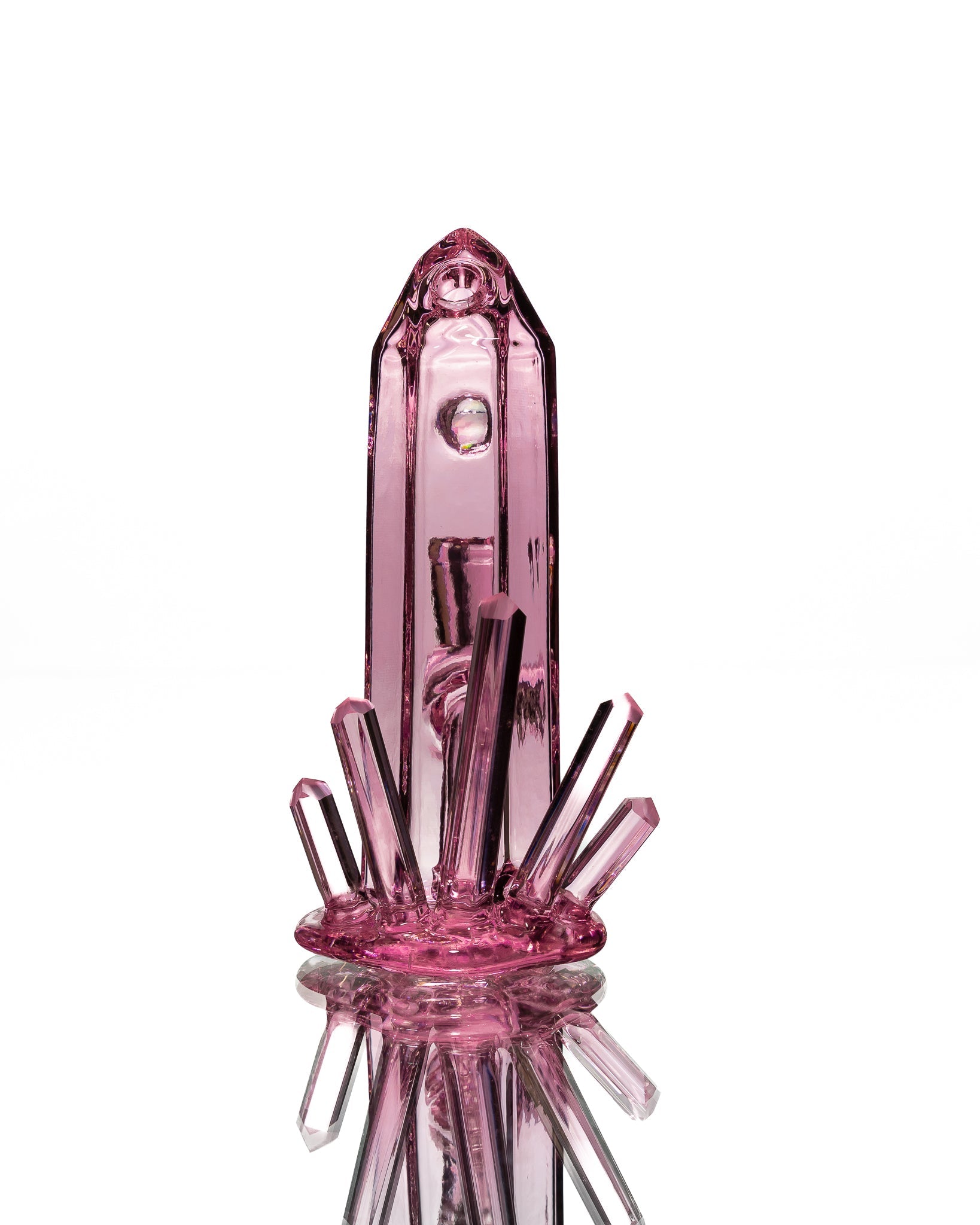 Digger Glass - Pink Short Crystal Bubbler