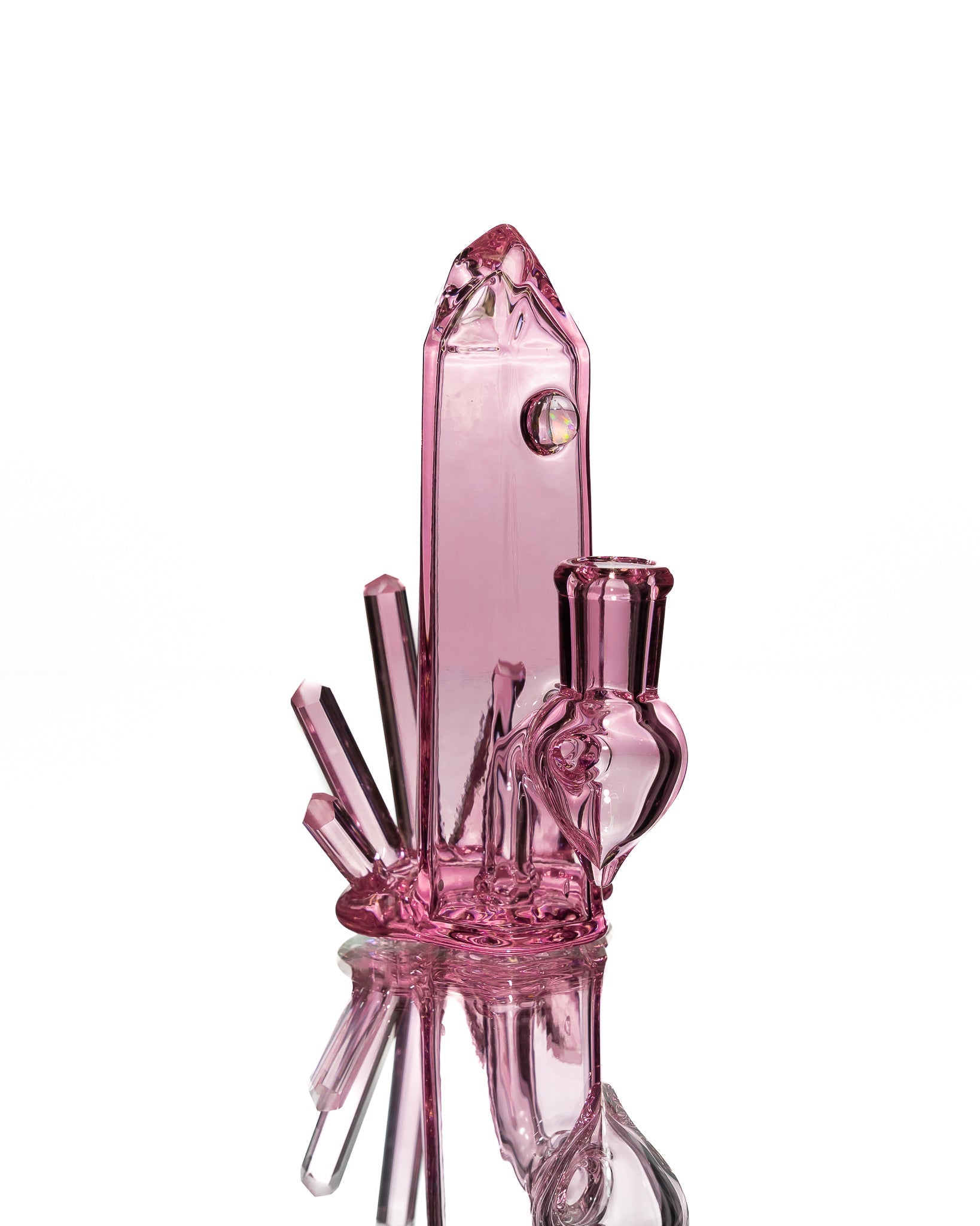 Digger Glass - Short Crystal Bubbler - Pink