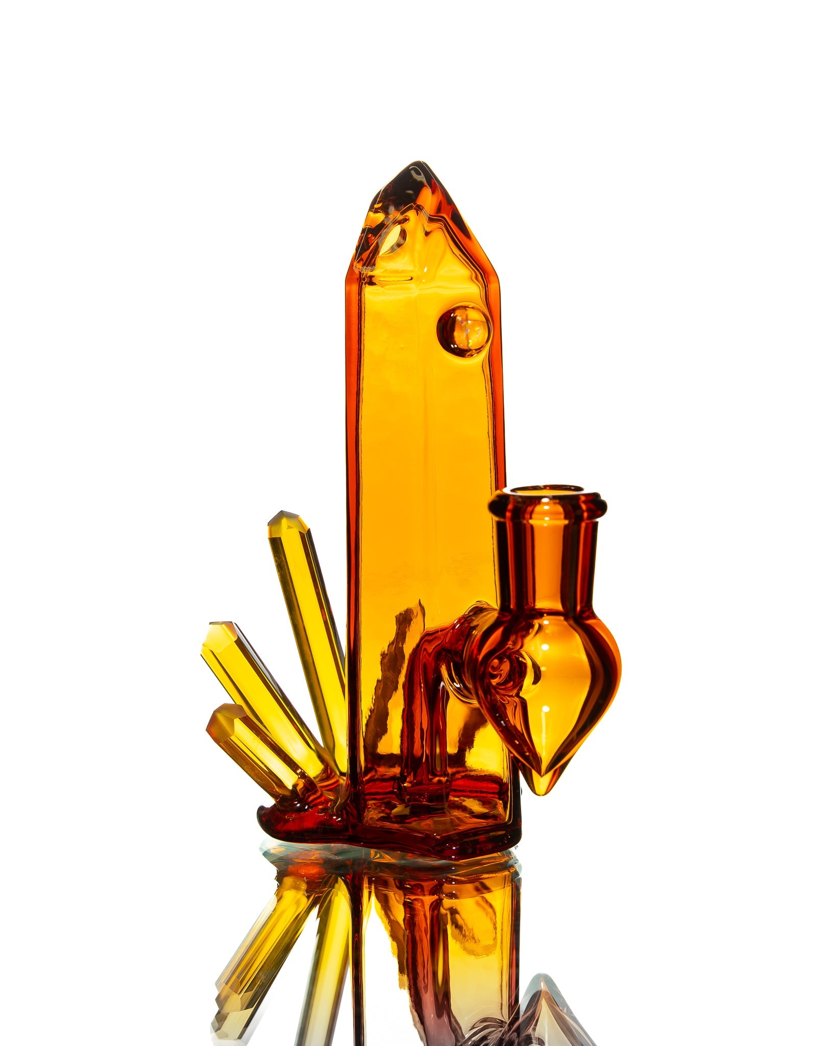 Digger Glass - Orange Short Crystal Bubbler