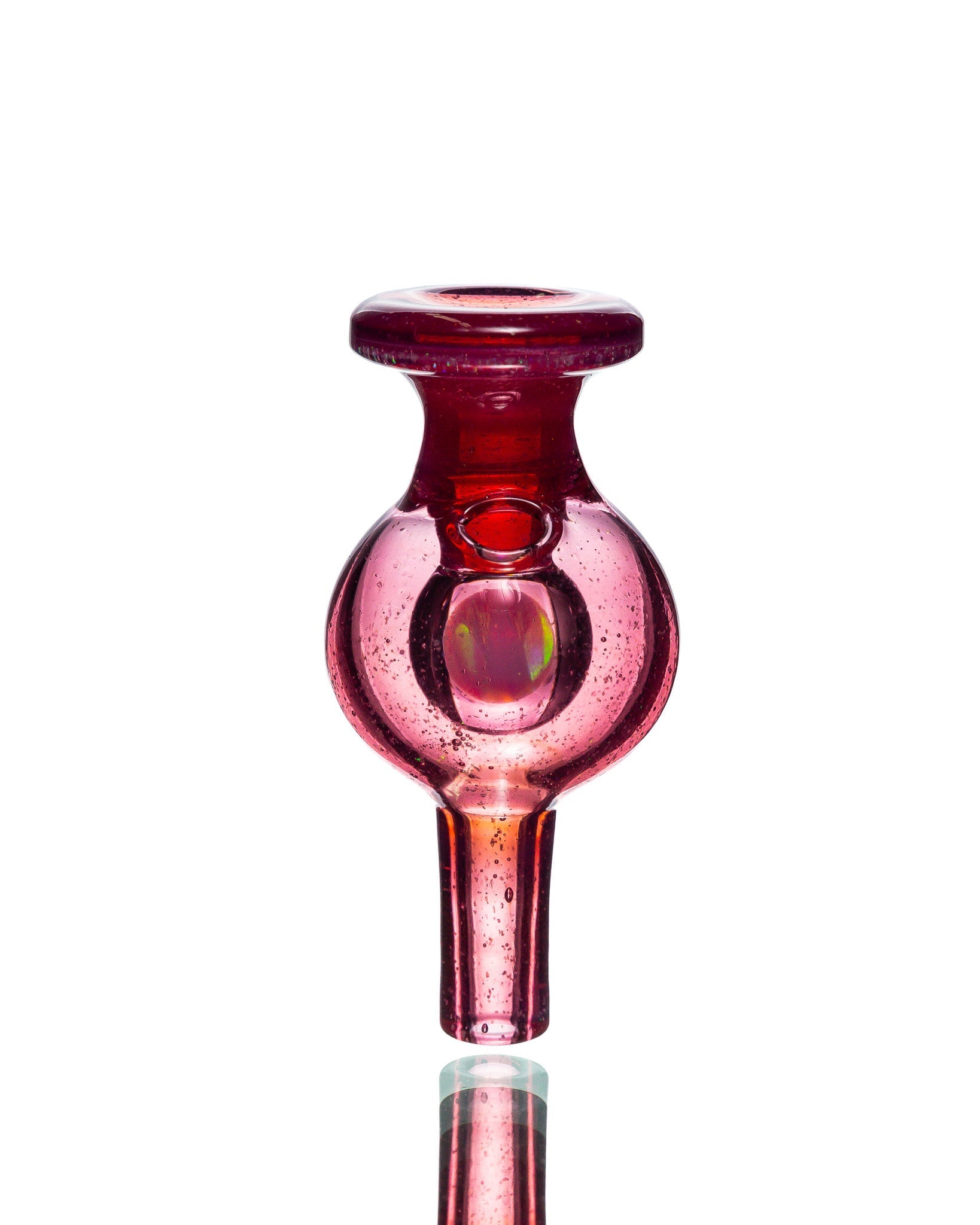 Soup Glass - "Pretty in Pink" Crushed Opal Bubble Cap