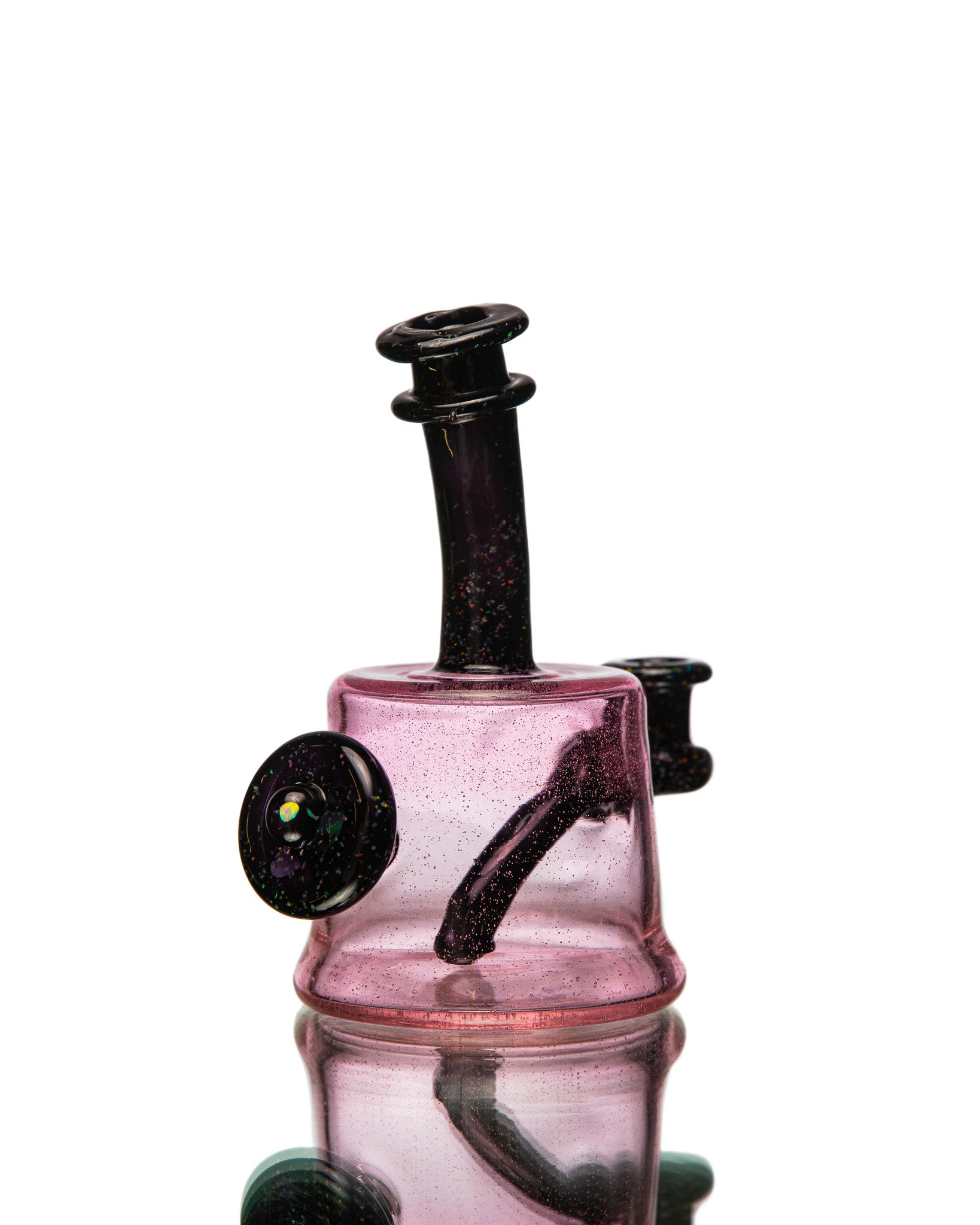 ManChild Glass - Mini Tube - Pink Lollipop & Jet Black (Crushed Opal)