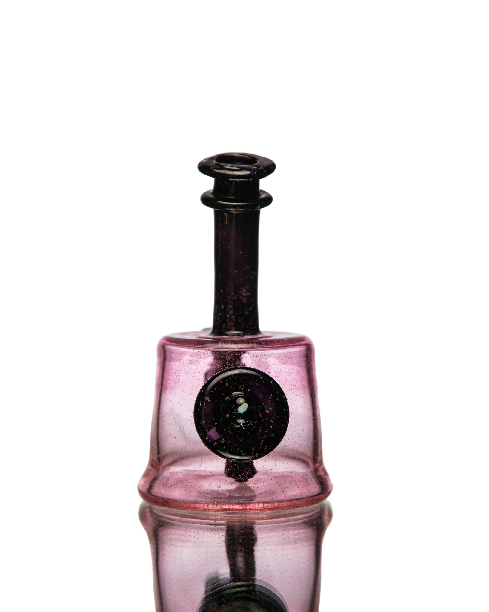 ManChild Glass - Mini Tube - Pink Lollipop & Jet Black (Crushed Opal)
