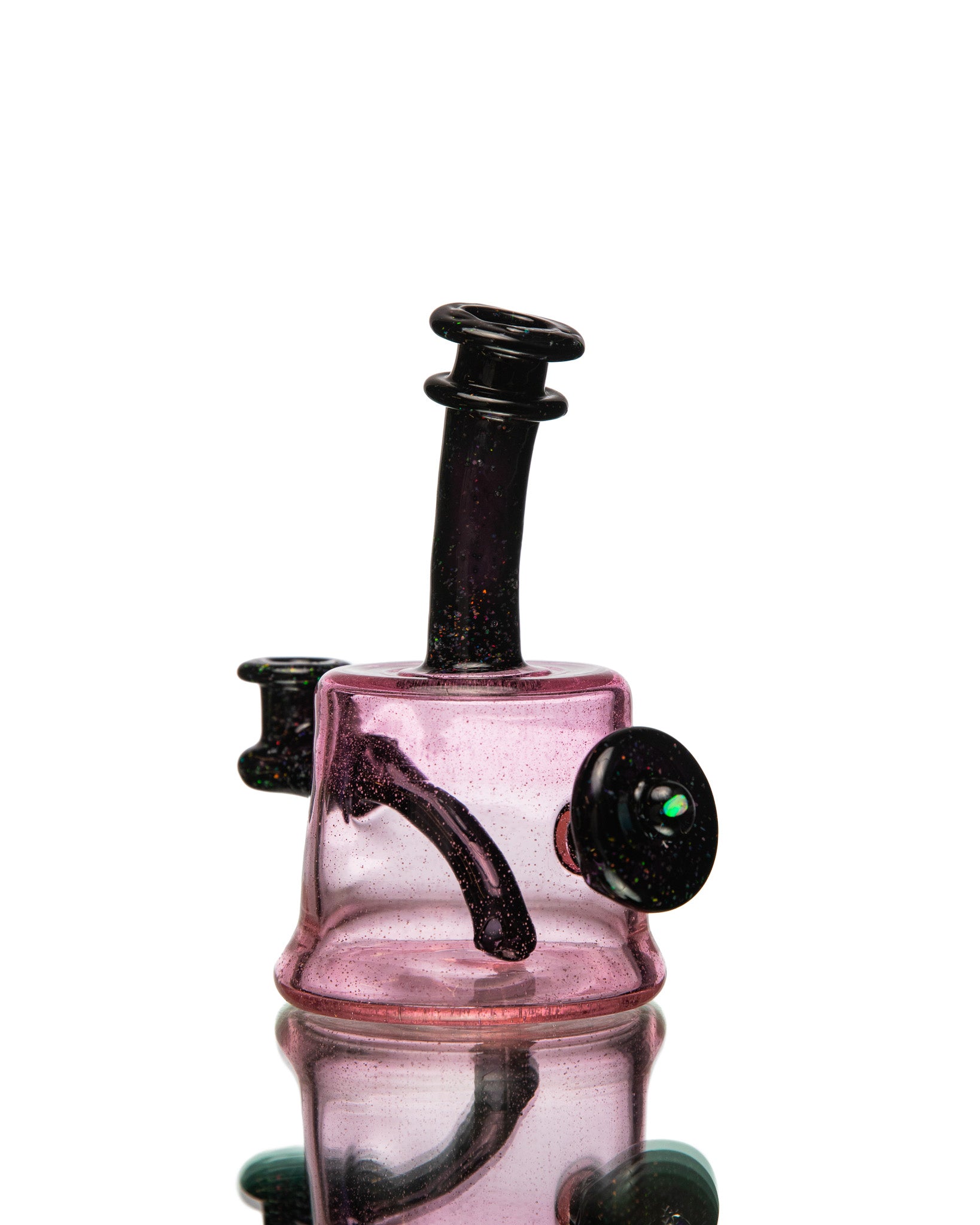 ManChild Glass - Mini Tube - Pink Lollipop & Jet Black (Crushed Opal)