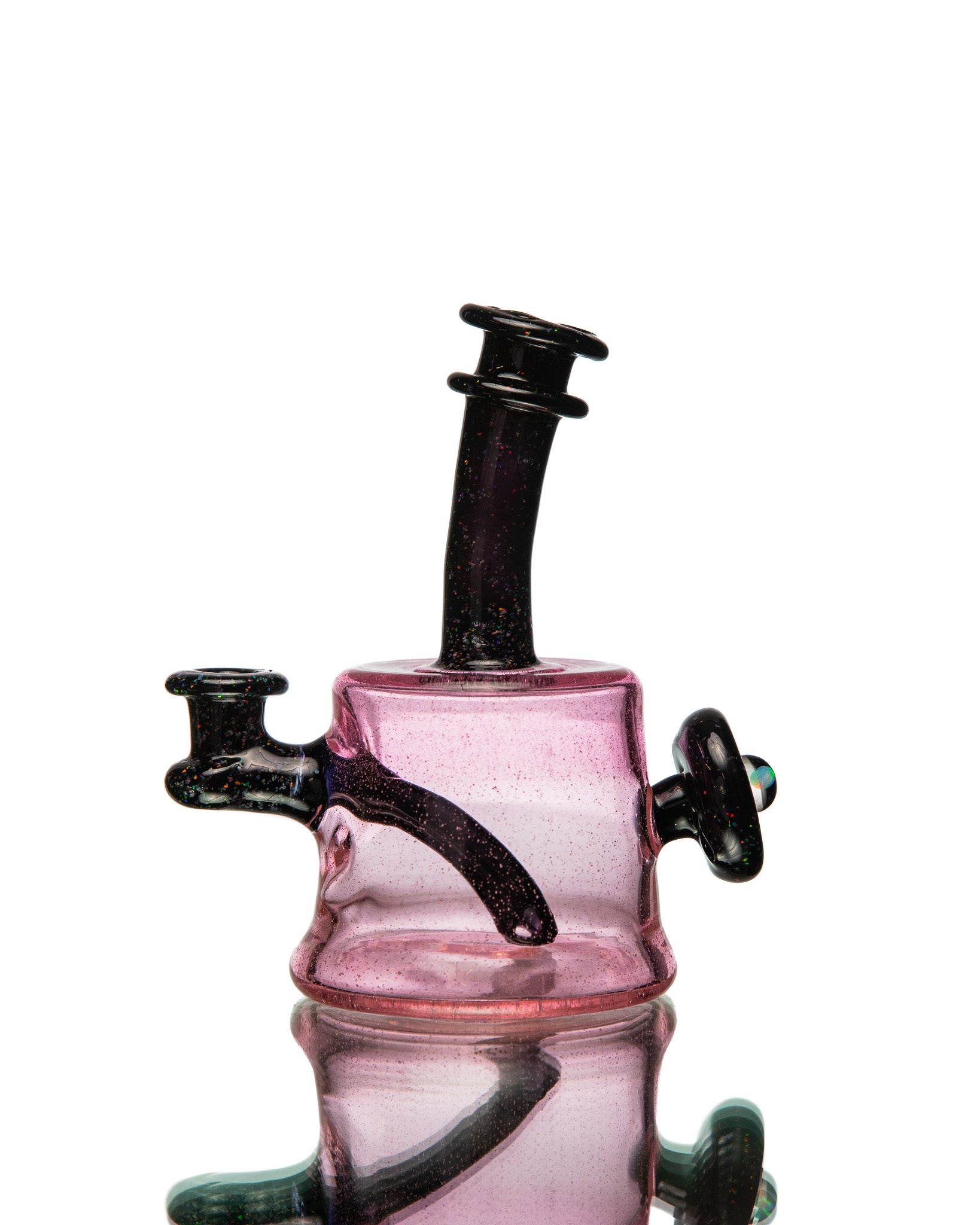ManChild Glass - Mini Tube - Pink Lollipop & Jet Black (Crushed Opal)