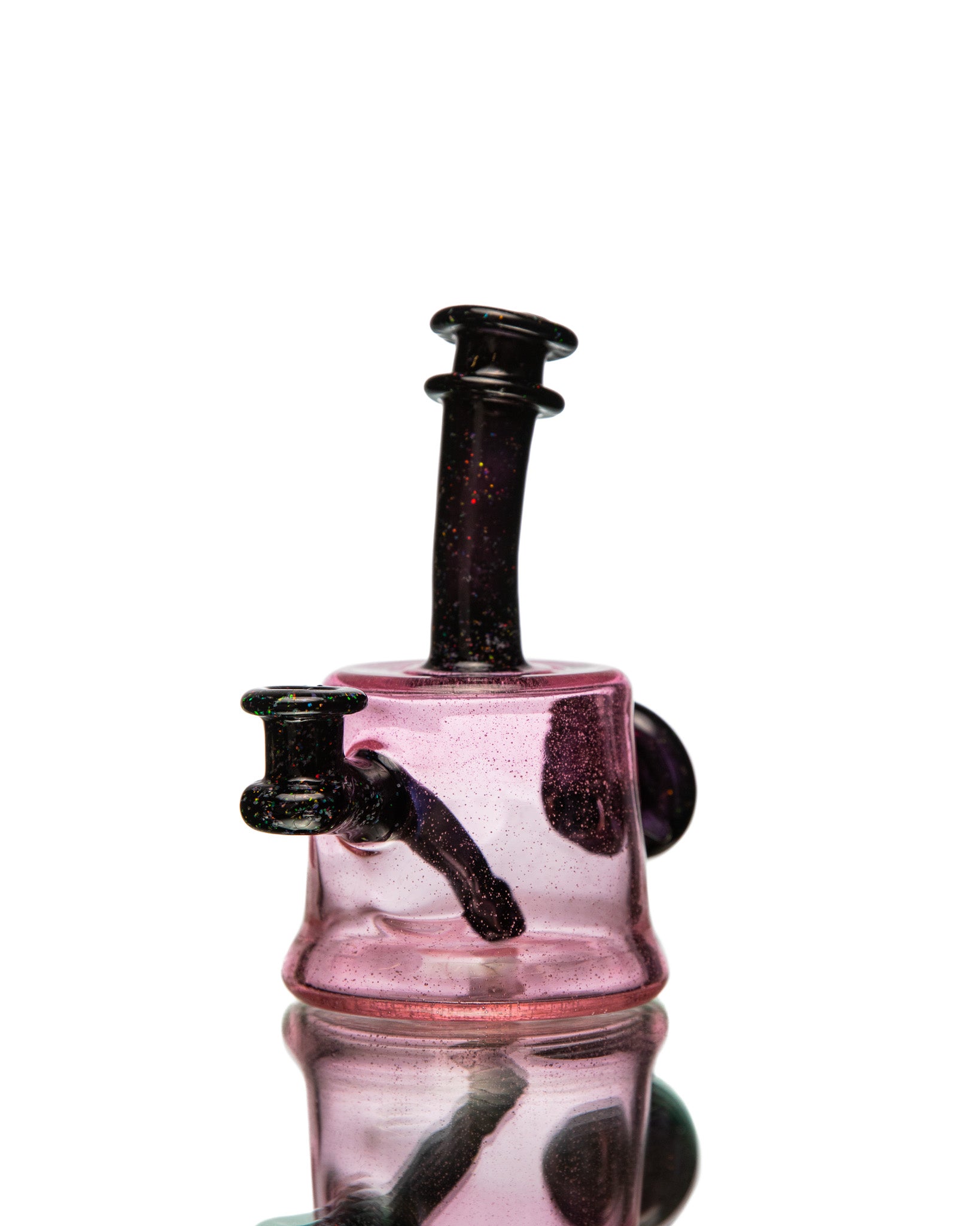 ManChild Glass - Pink Lollipop & Jet Black Mini Tube (Crushed Opal)