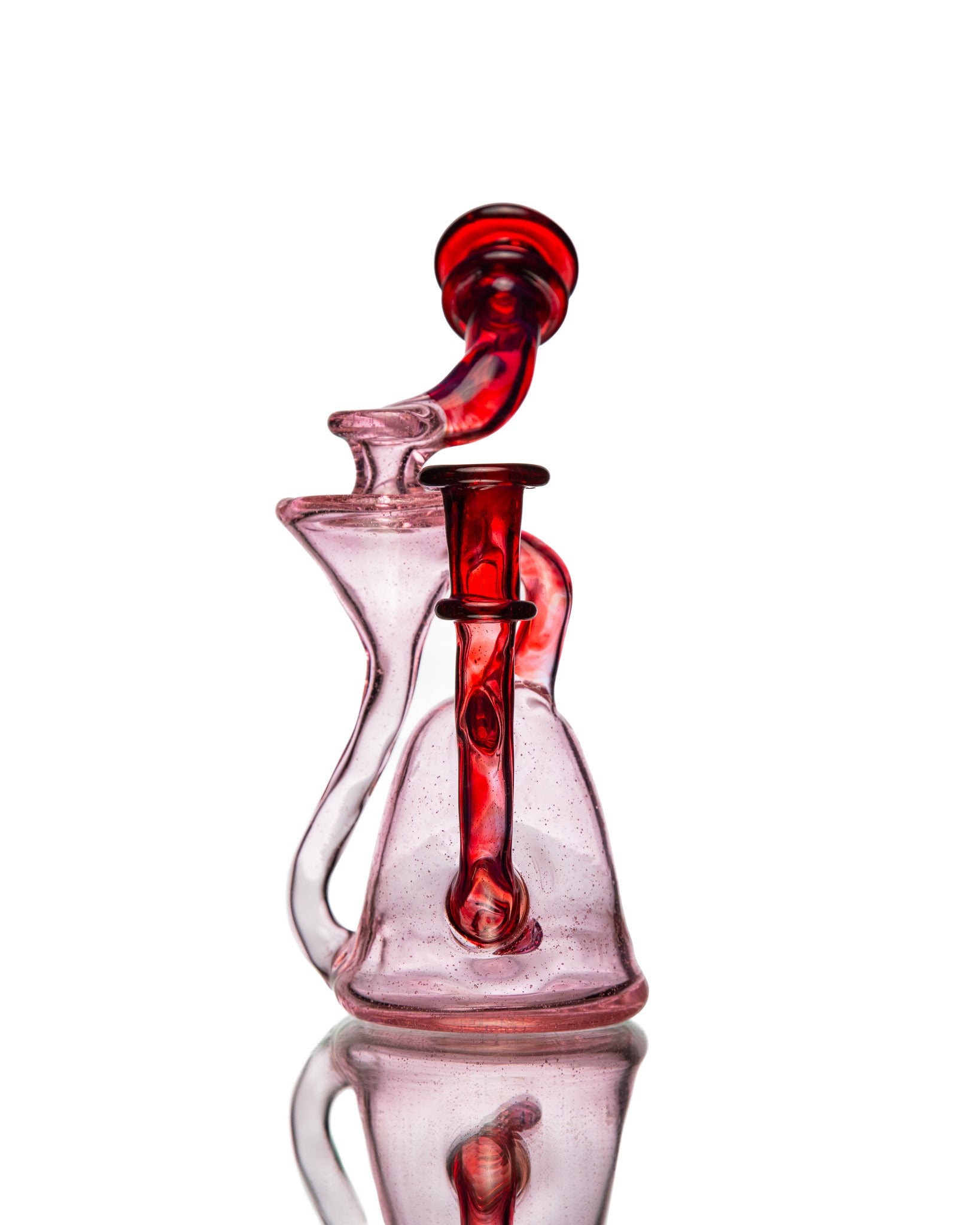 ManChild Glass - Side Saddle Recycler - Pink Lollipop & Purple Rainbow