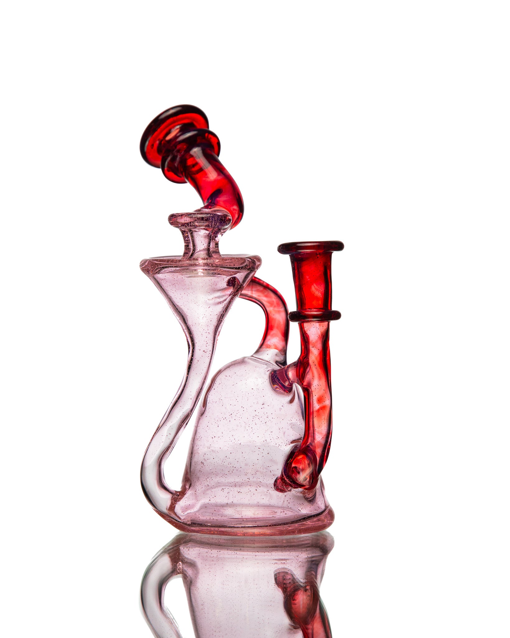 ManChild Glass - Side Saddle Recycler - Pink Lollipop & Purple Rainbow