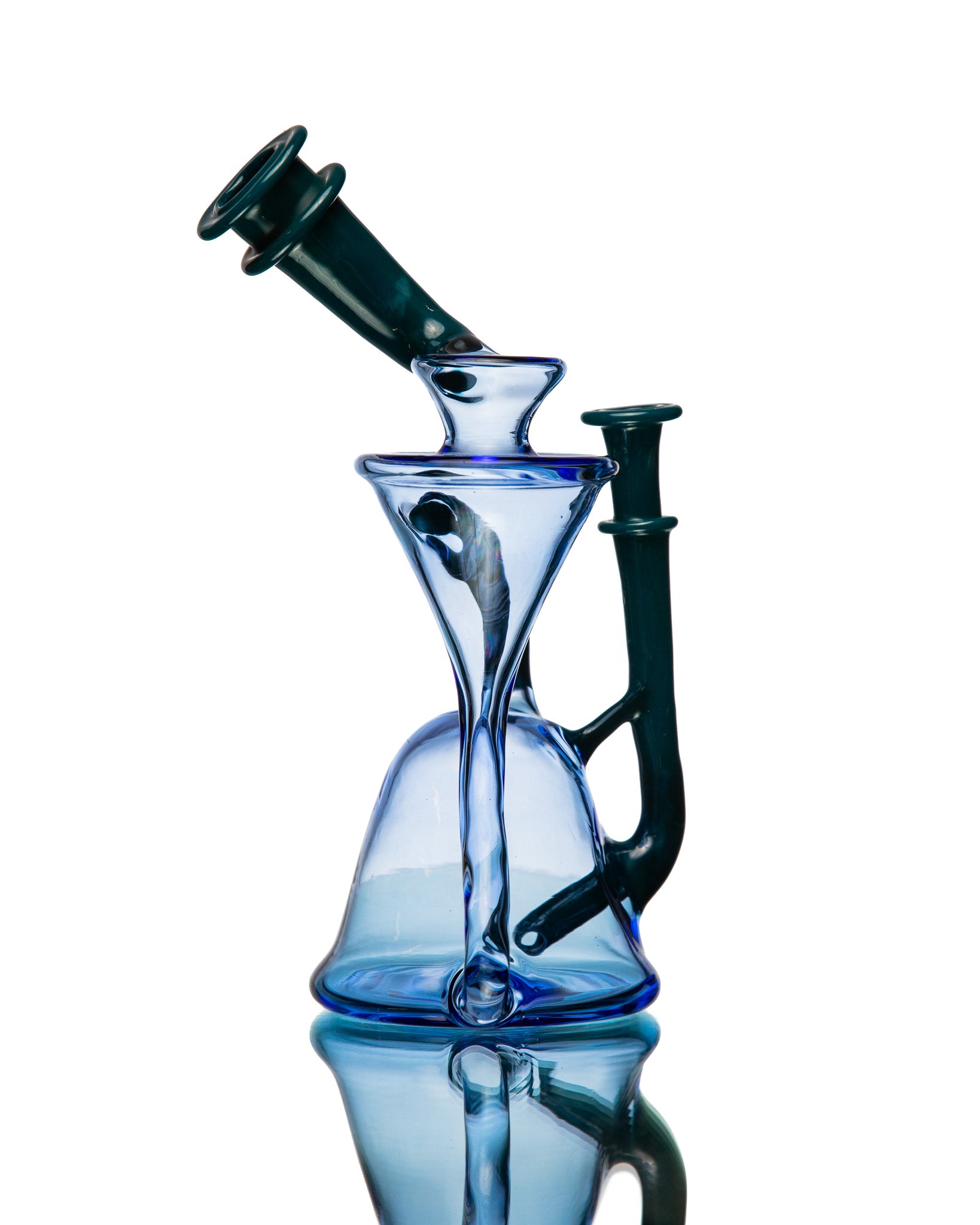 ManChild Glass - Side Saddle Recycler - Blue Dream & Peacock