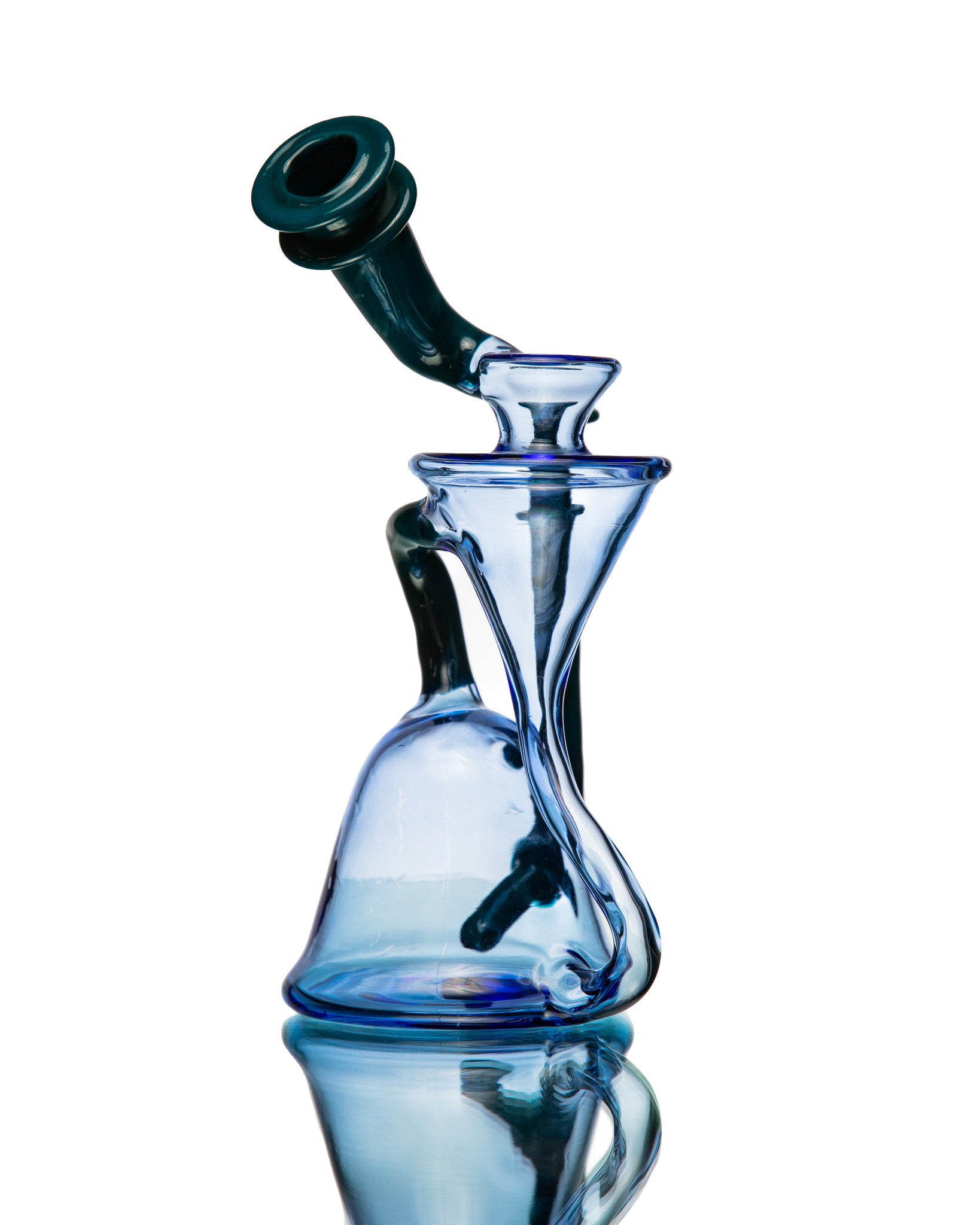 ManChild Glass - Side Saddle Recycler - Blue Dream & Peacock