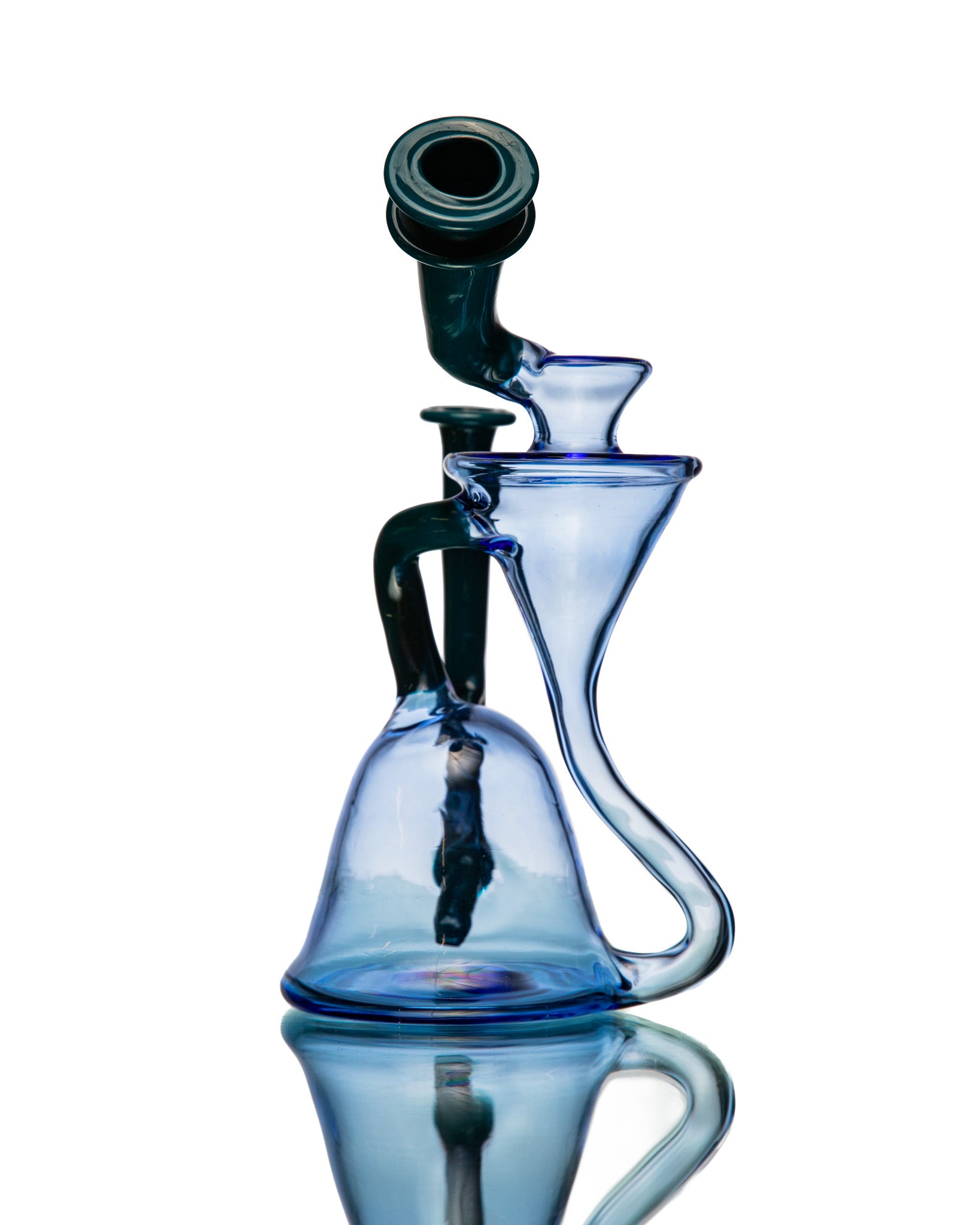 ManChild Glass - Side Saddle Recycler - Blue Dream & Peacock