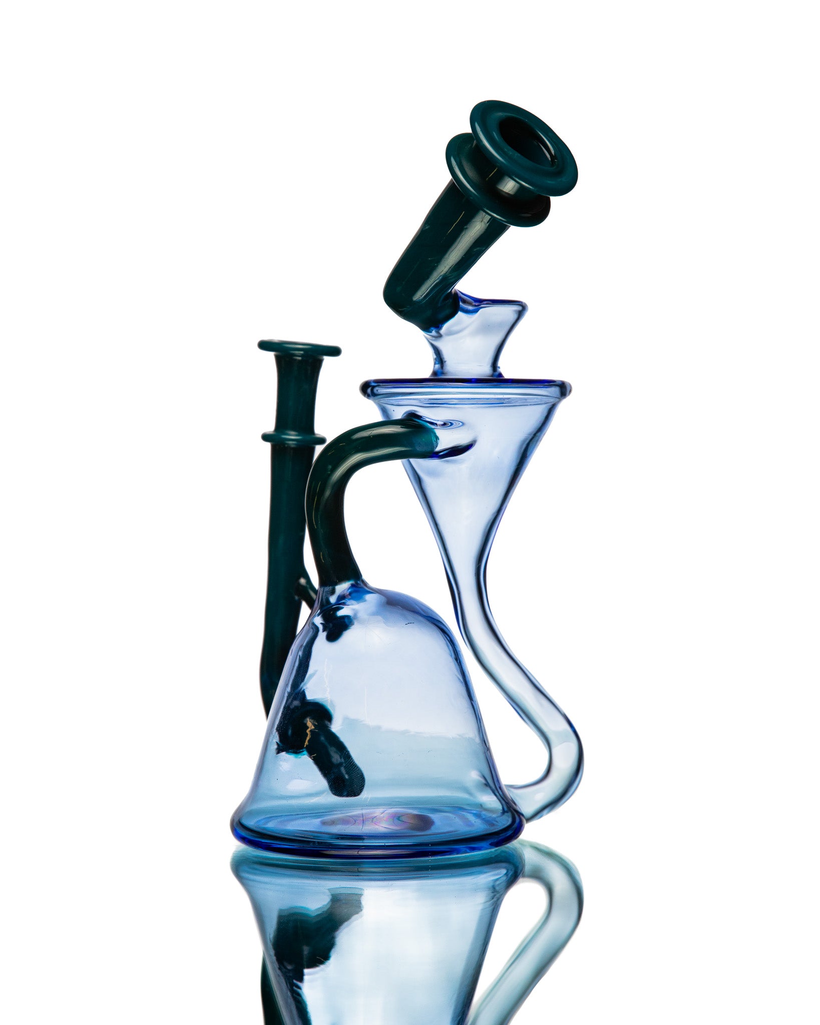 ManChild Glass - Side Saddle Recycler - Blue Dream & Peacock