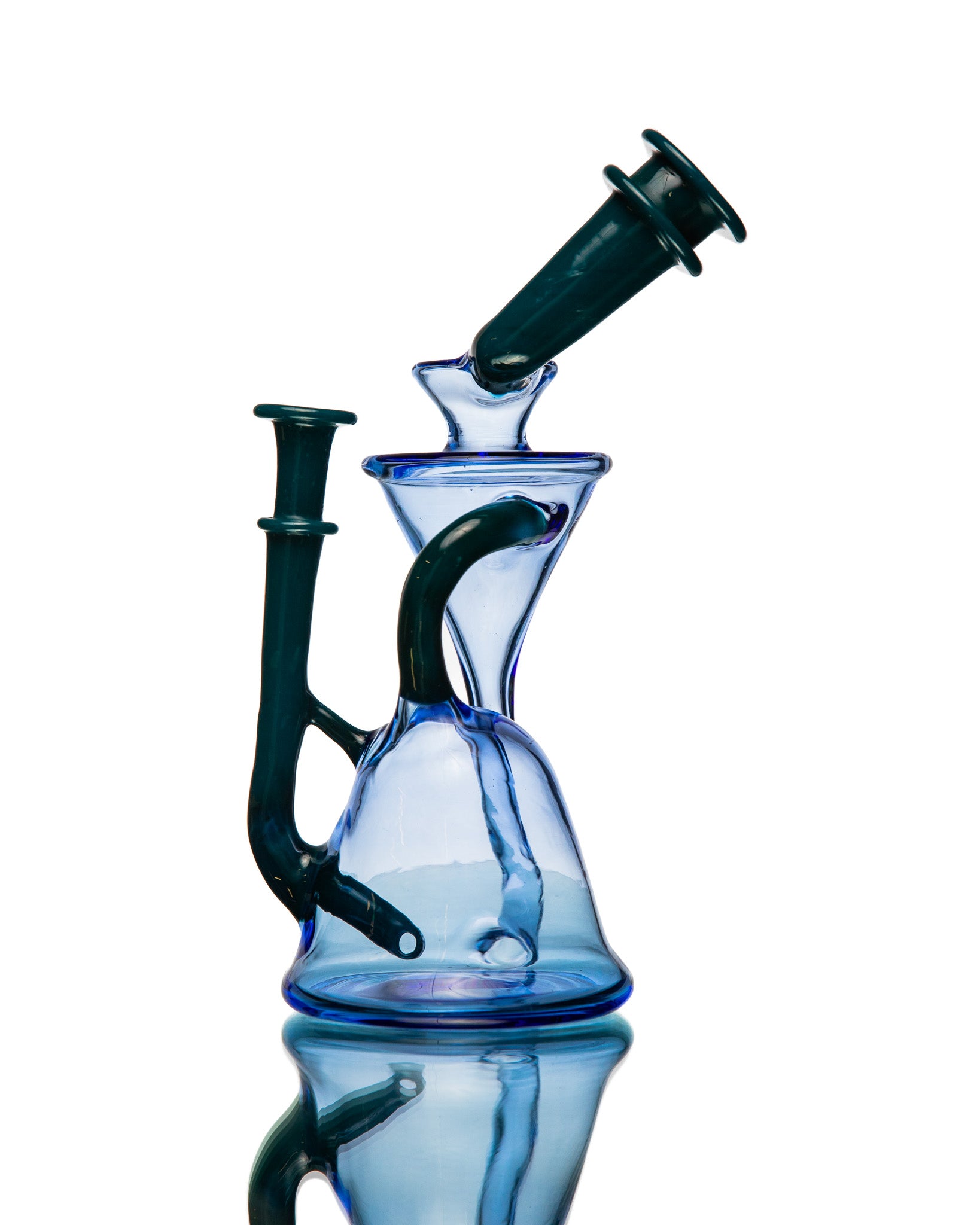 ManChild Glass - Blue Dream & Peacock Side Saddle Recycler