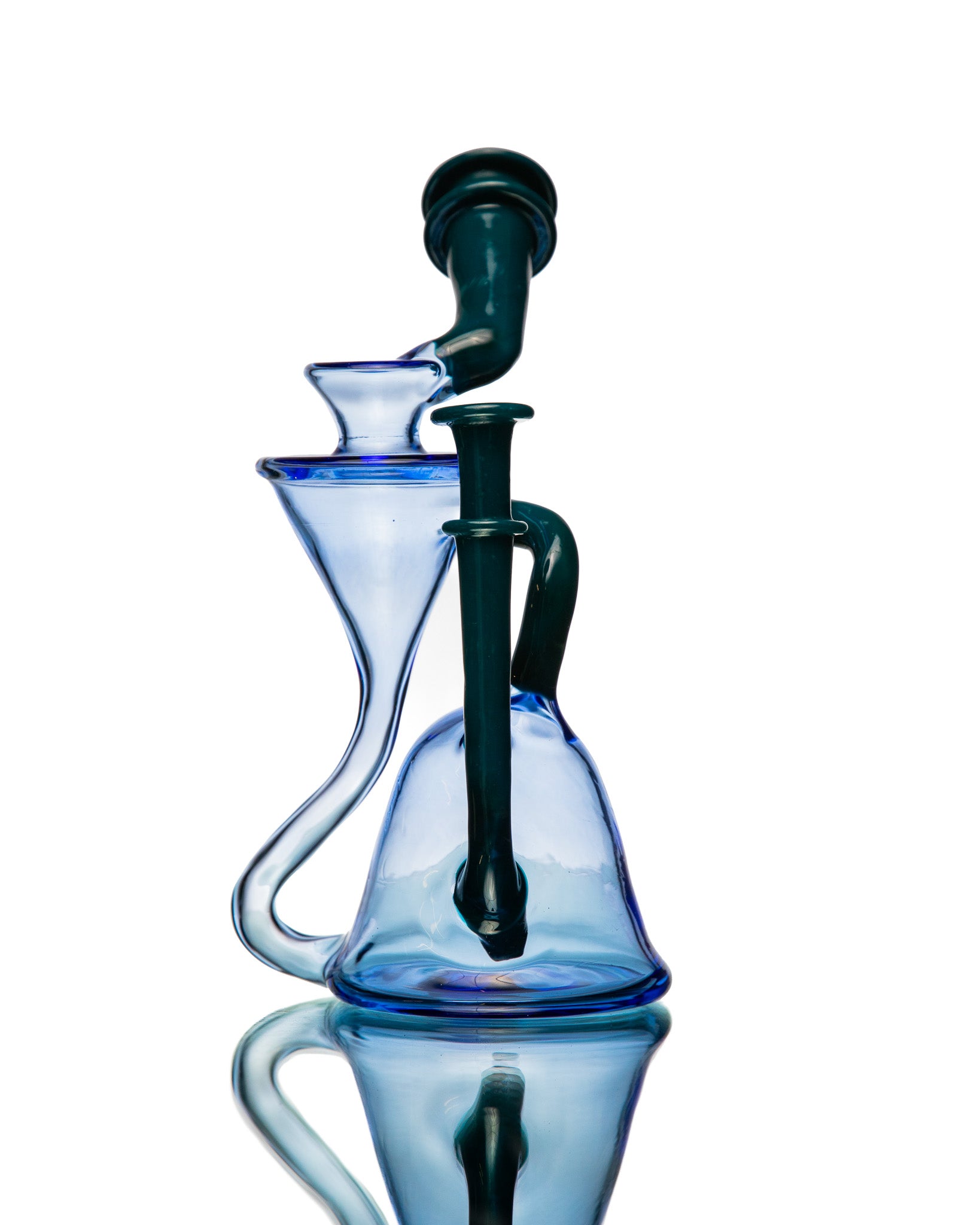 ManChild Glass - Blue Dream & Peacock Side Saddle Recycler