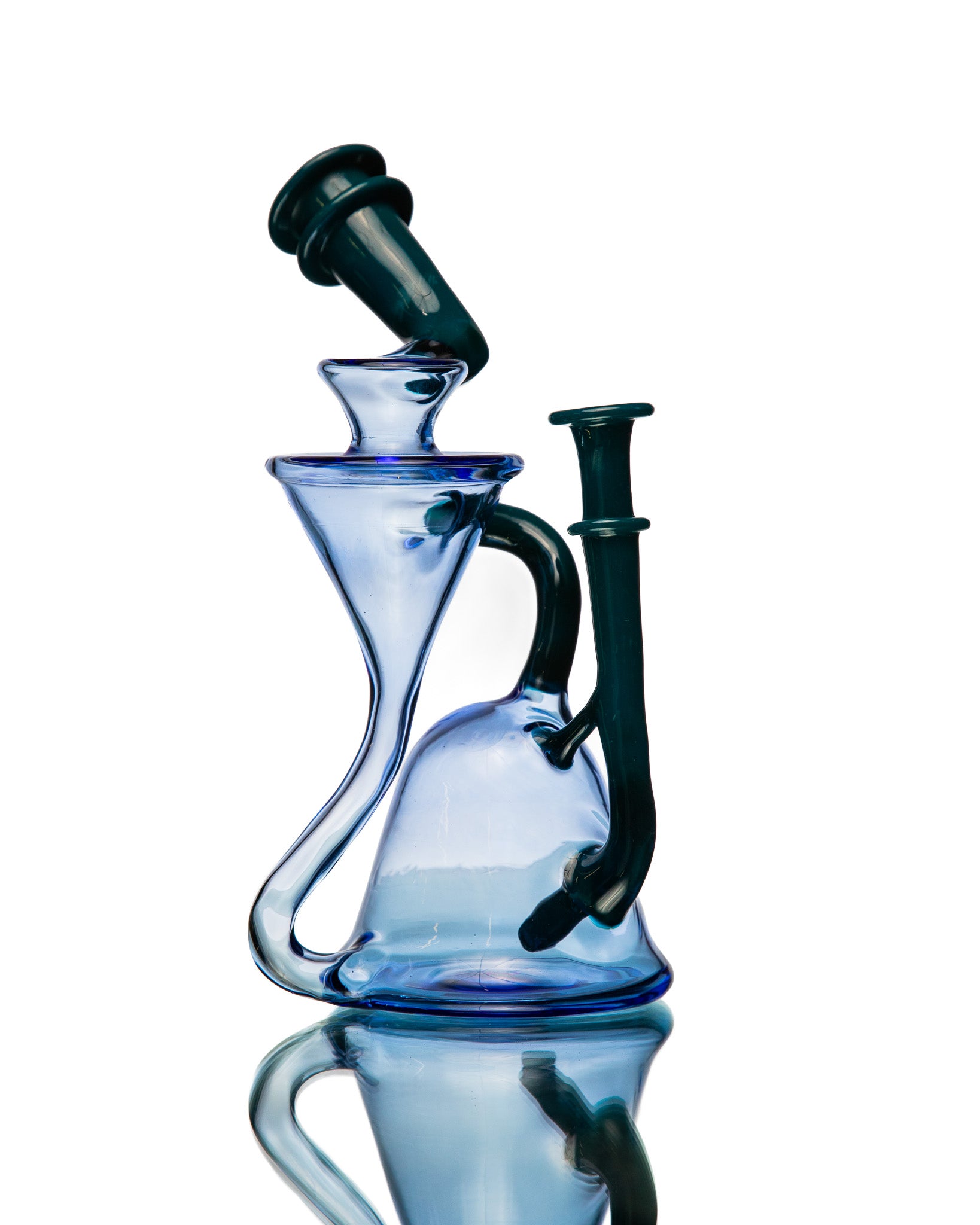 ManChild Glass - Side Saddle Recycler - Blue Dream & Peacock