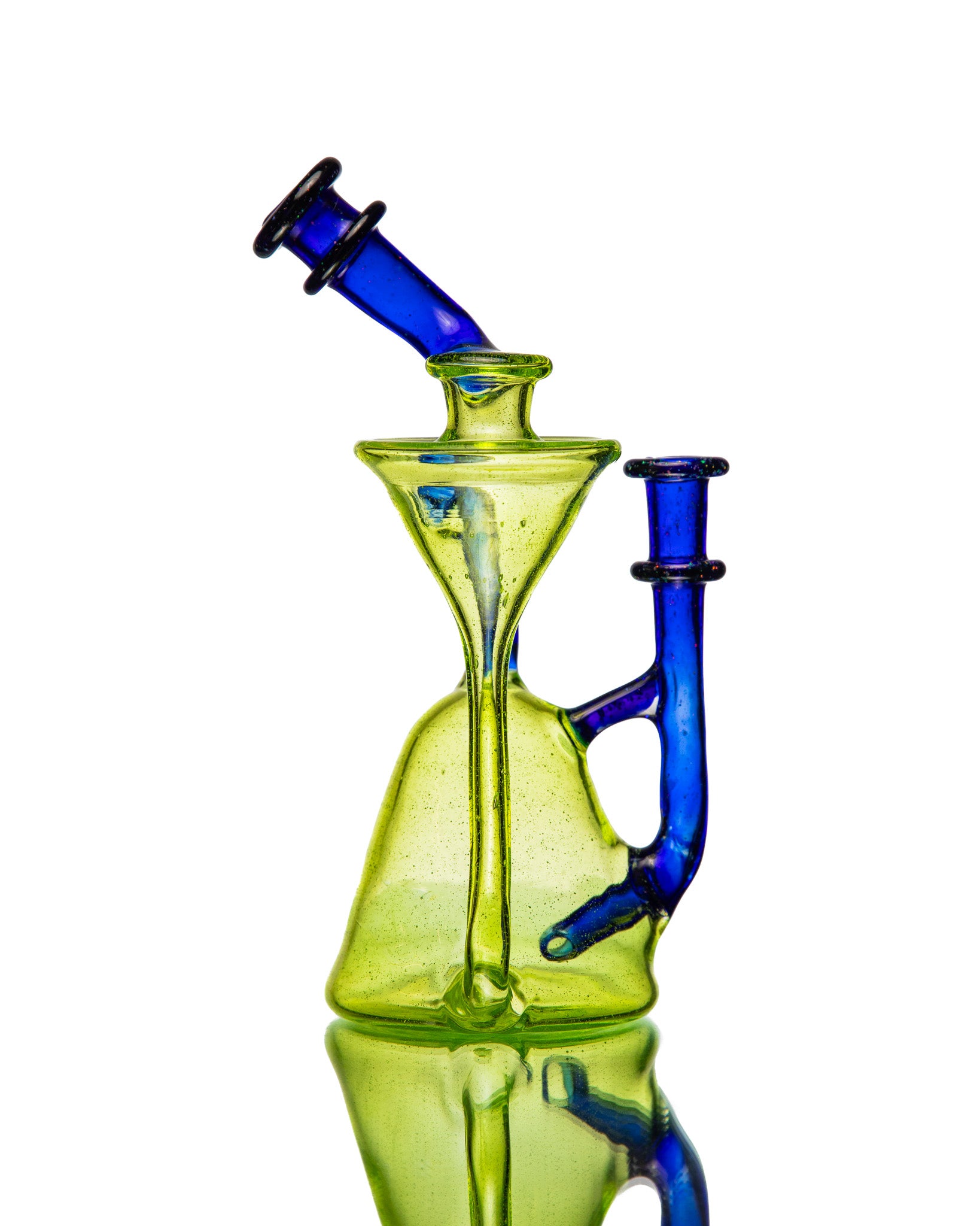 ManChild Glass - Side Saddle Recycler - Slyme & Cobalt (Crushed Opal)