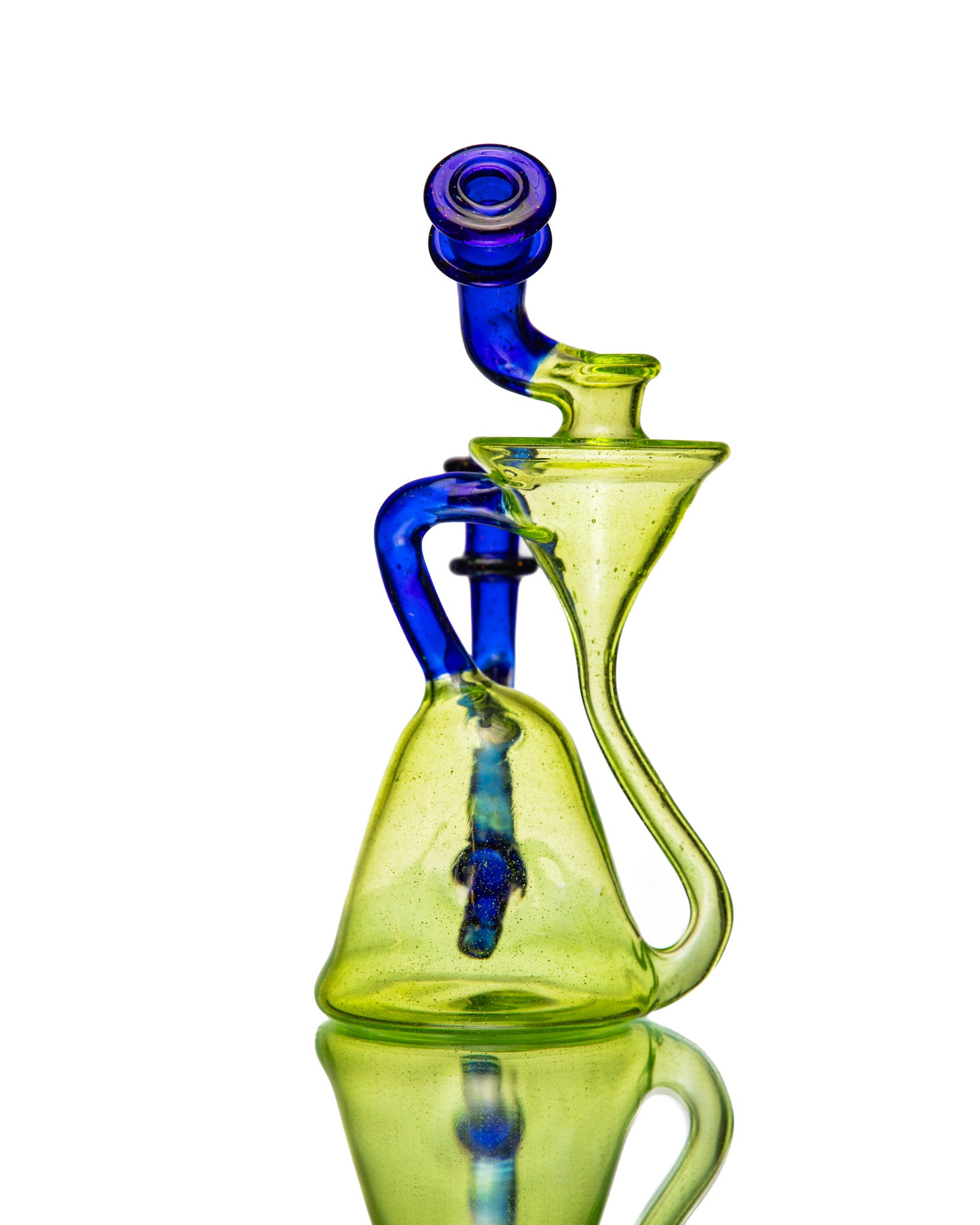 ManChild Glass - Side Saddle Recycler - Slyme & Cobalt (Crushed Opal)