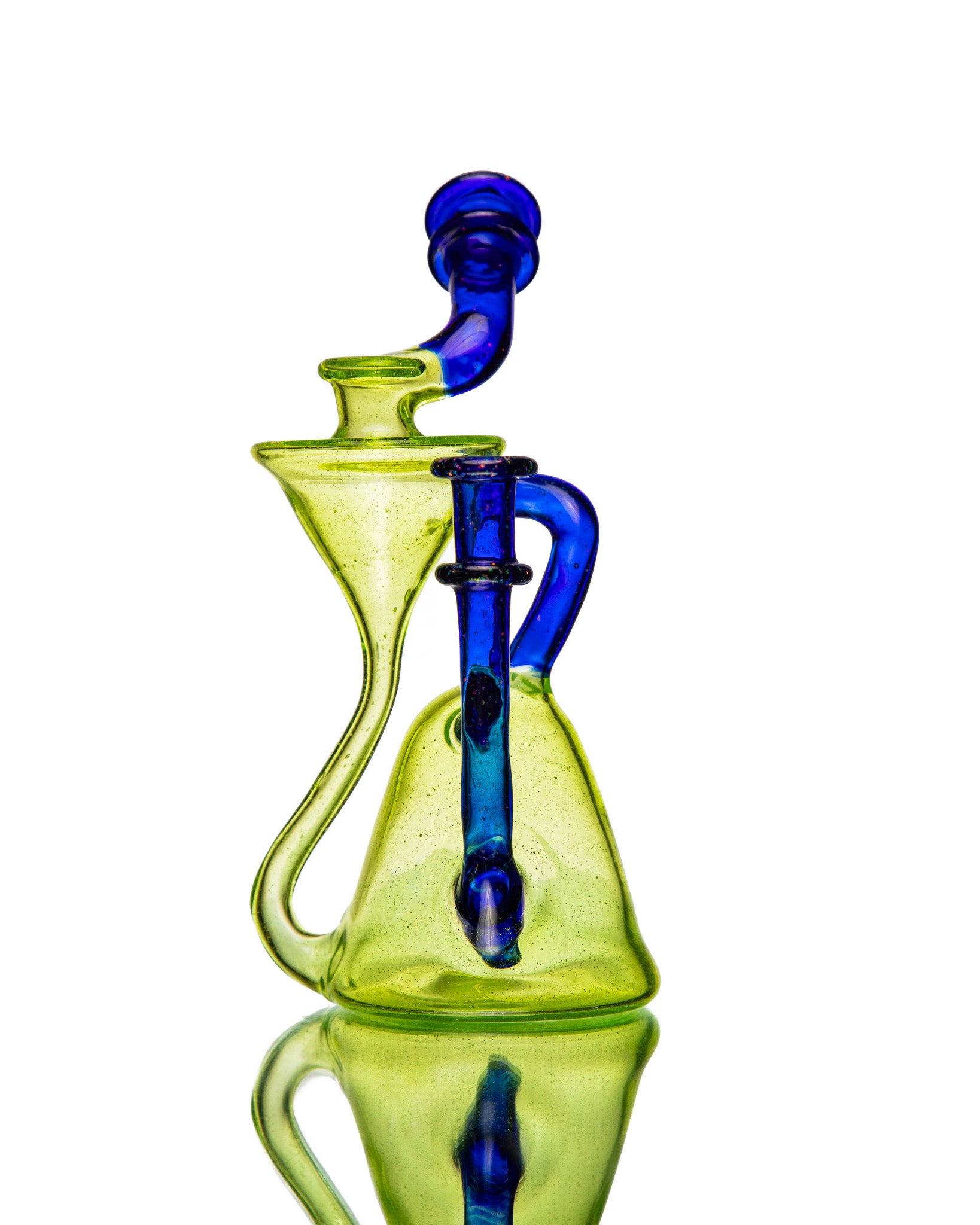 ManChild Glass - Side Saddle Recycler - Slyme & Cobalt (Crushed Opal)