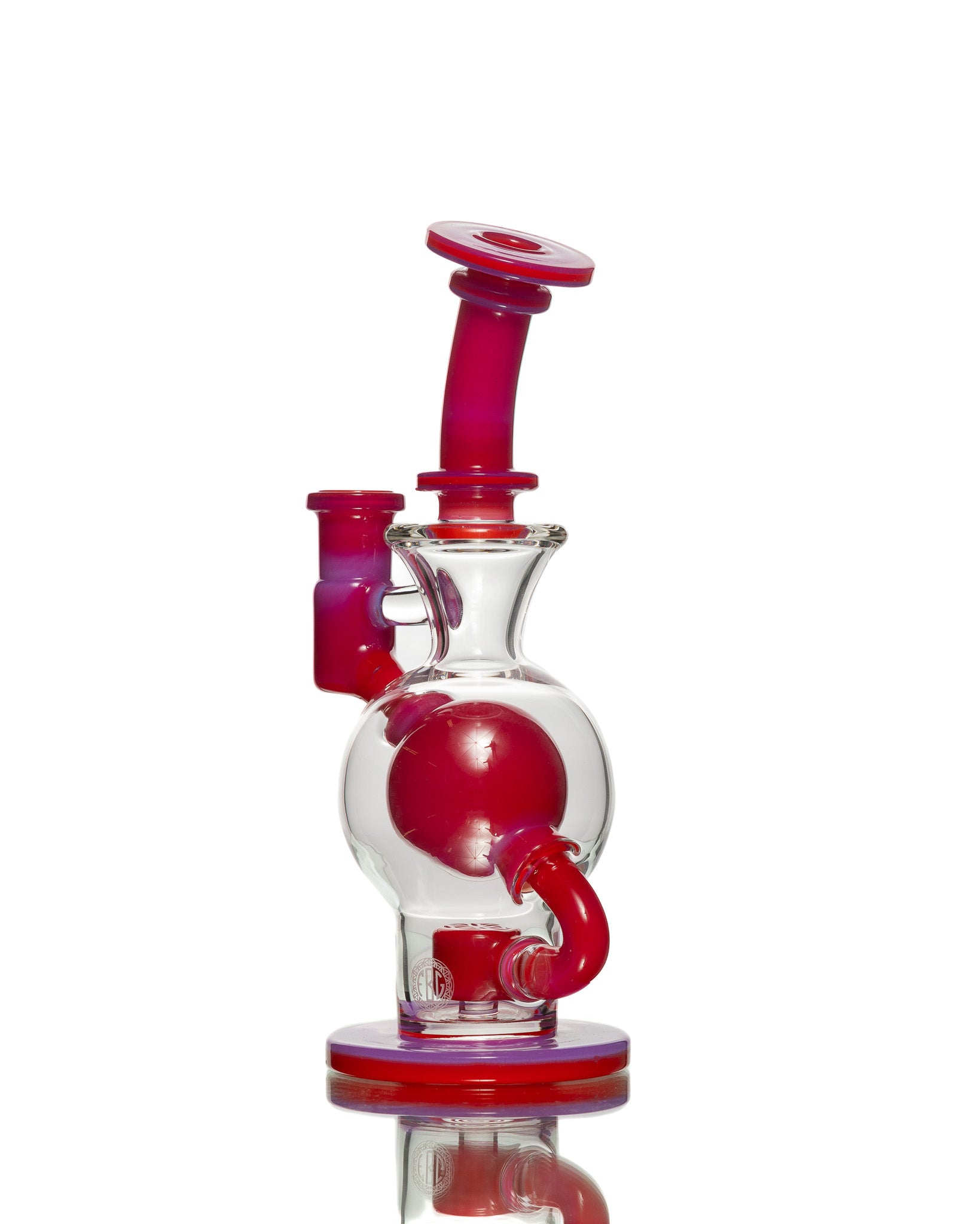 FatBoy Glass - Ball Bubbler - "Pink Slime over Poppy"
