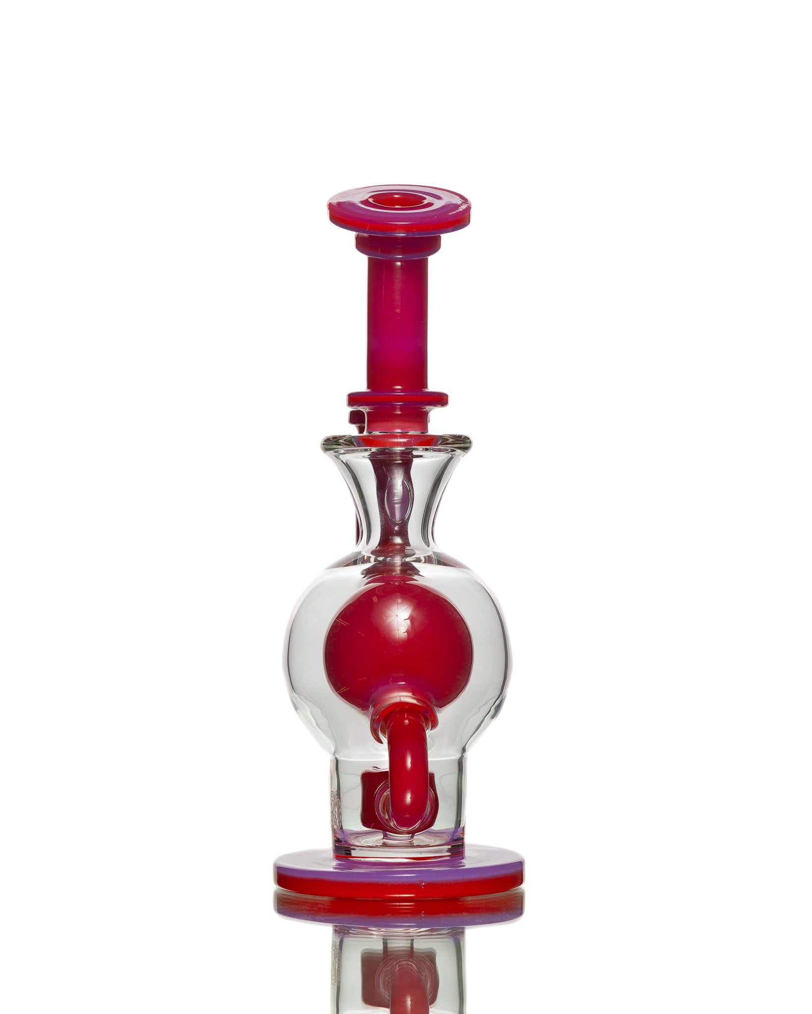 FatBoy Glass - Ball Bubbler - "Pink Slime over Poppy"