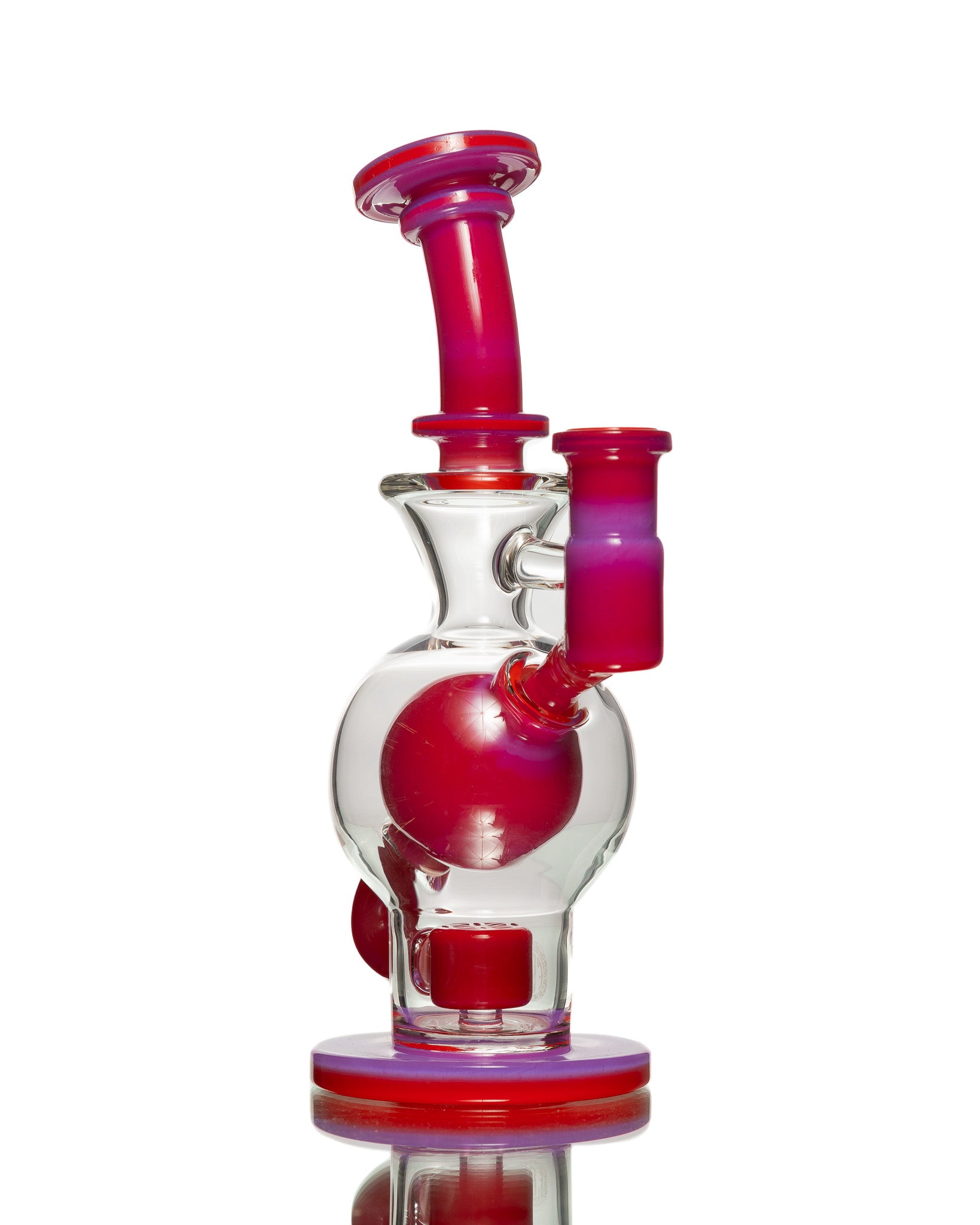 FatBoy Glass - Ball Bubbler - "Pink Slime over Poppy"