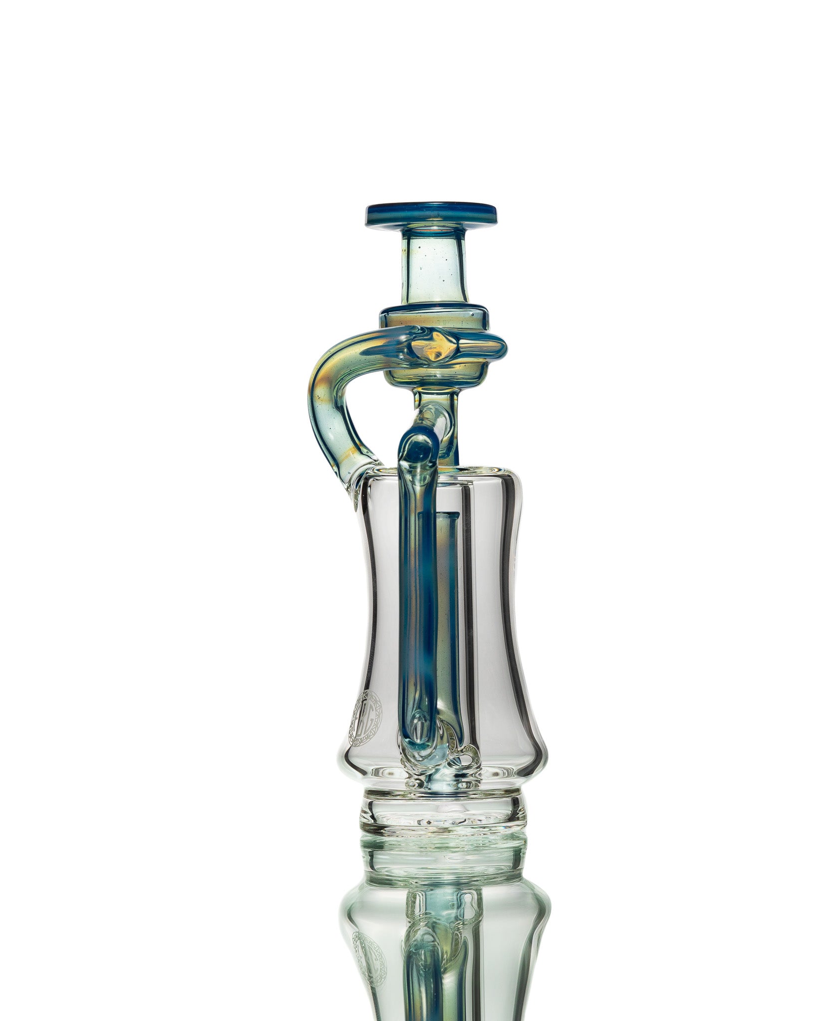 FatBoy Glass - "Blue Stardust over Ghost" Puffco Recycler