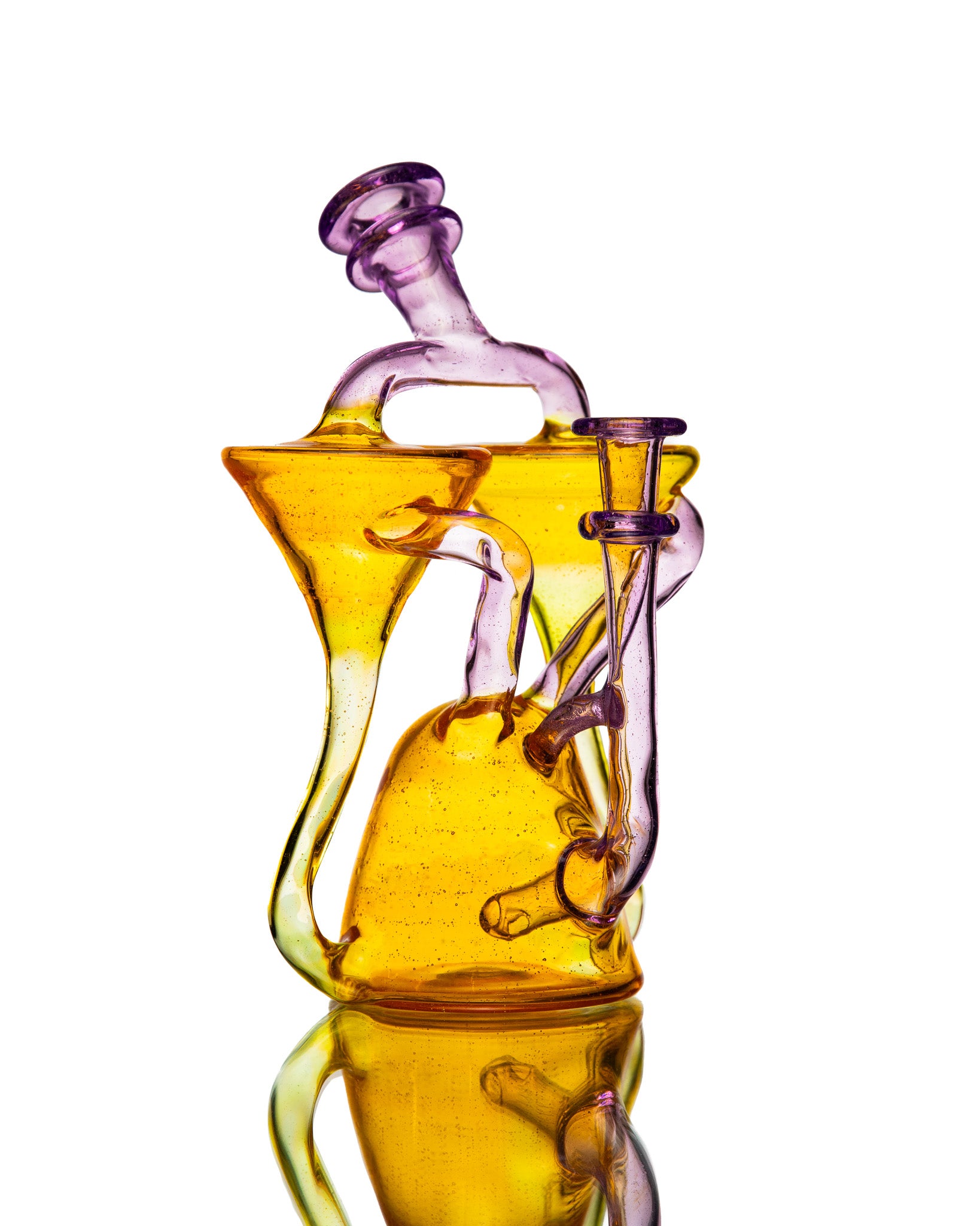 ManChild Glass - Experimental Orange & Jolly Lollipop Double Spinner