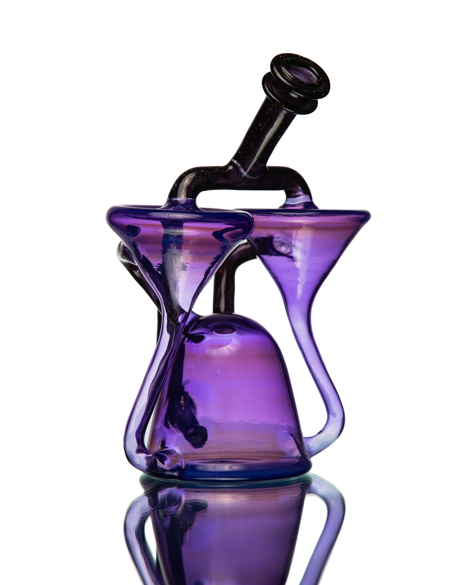 ManChild Glass - Double Spinner - Empire & Jet Black (Crushed Opal)