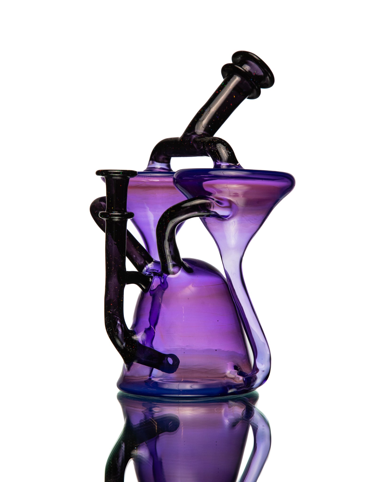 ManChild Glass - Double Spinner - Empire & Jet Black (Crushed Opal)
