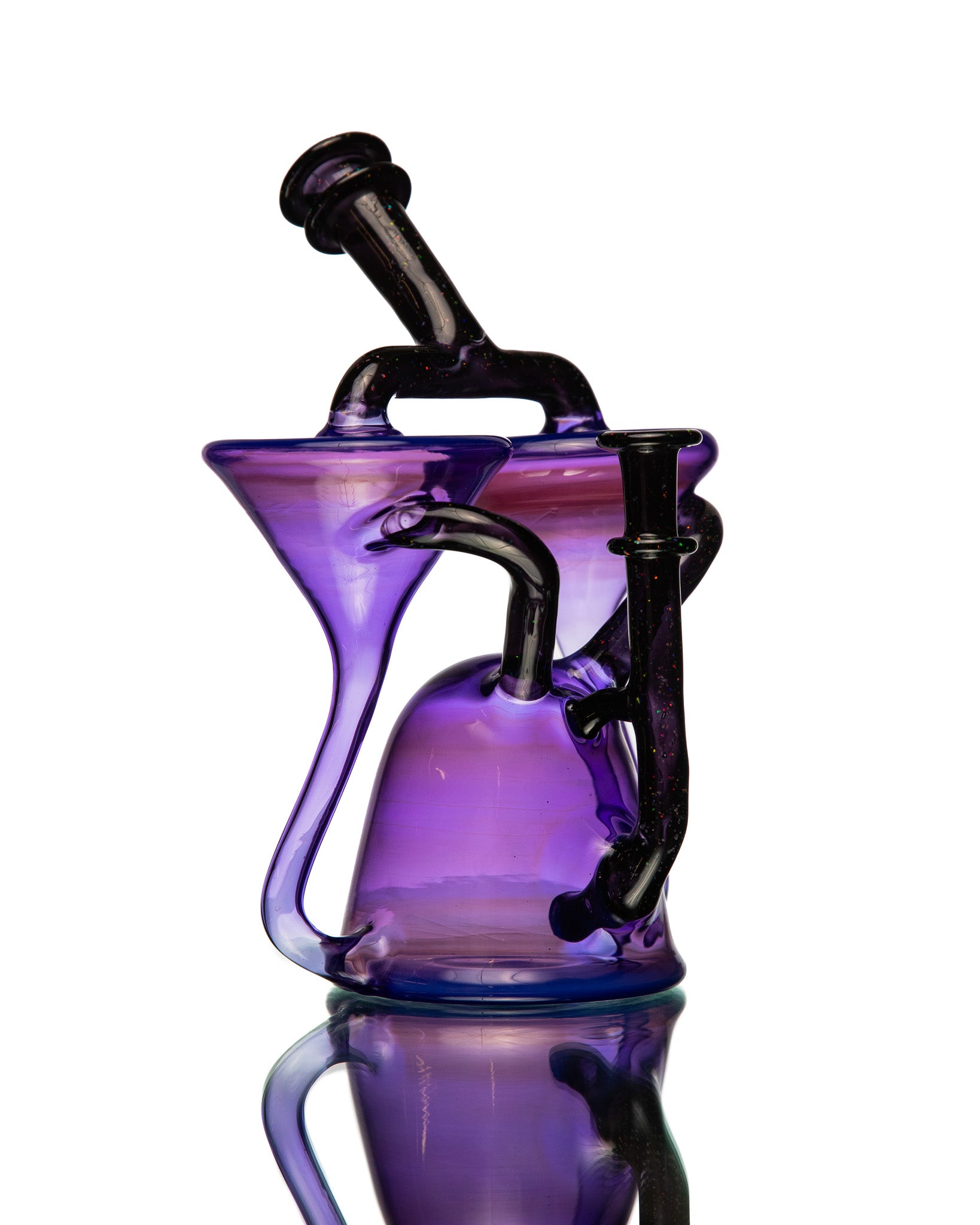 ManChild Glass - Double Spinner - Empire & Jet Black (Crushed Opal)
