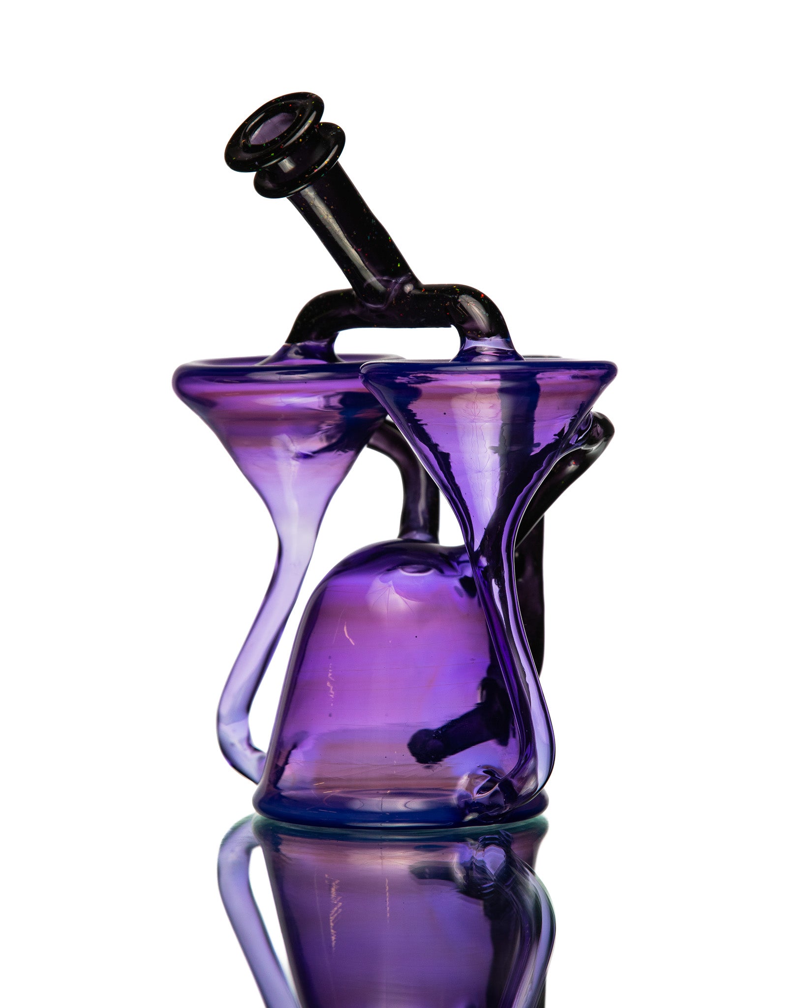ManChild Glass - Double Spinner - Empire & Jet Black (Crushed Opal)
