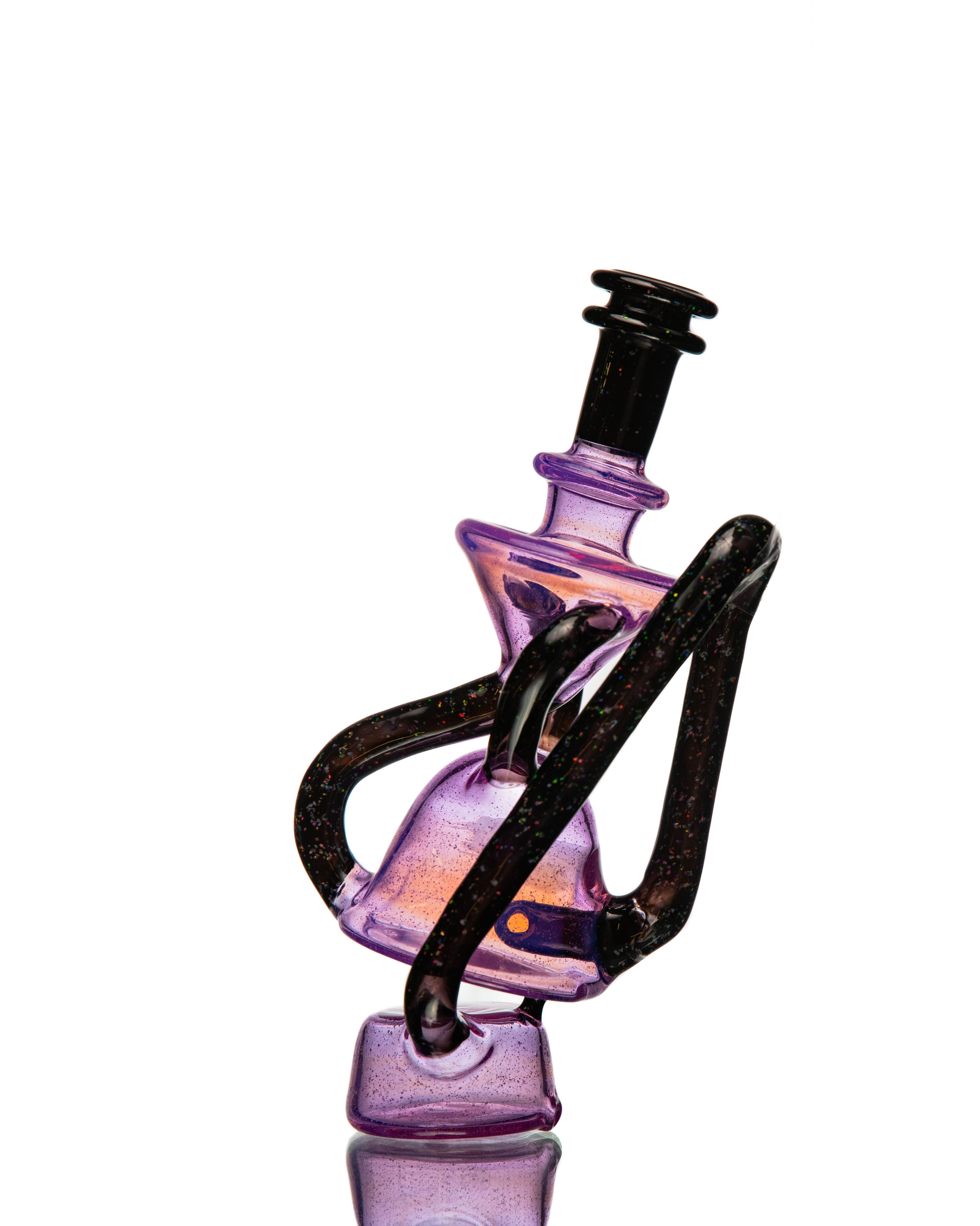 ManChild Glass - Puffco Duel Floater - Purple Lilac & Jet Black (Crushed Opal)
