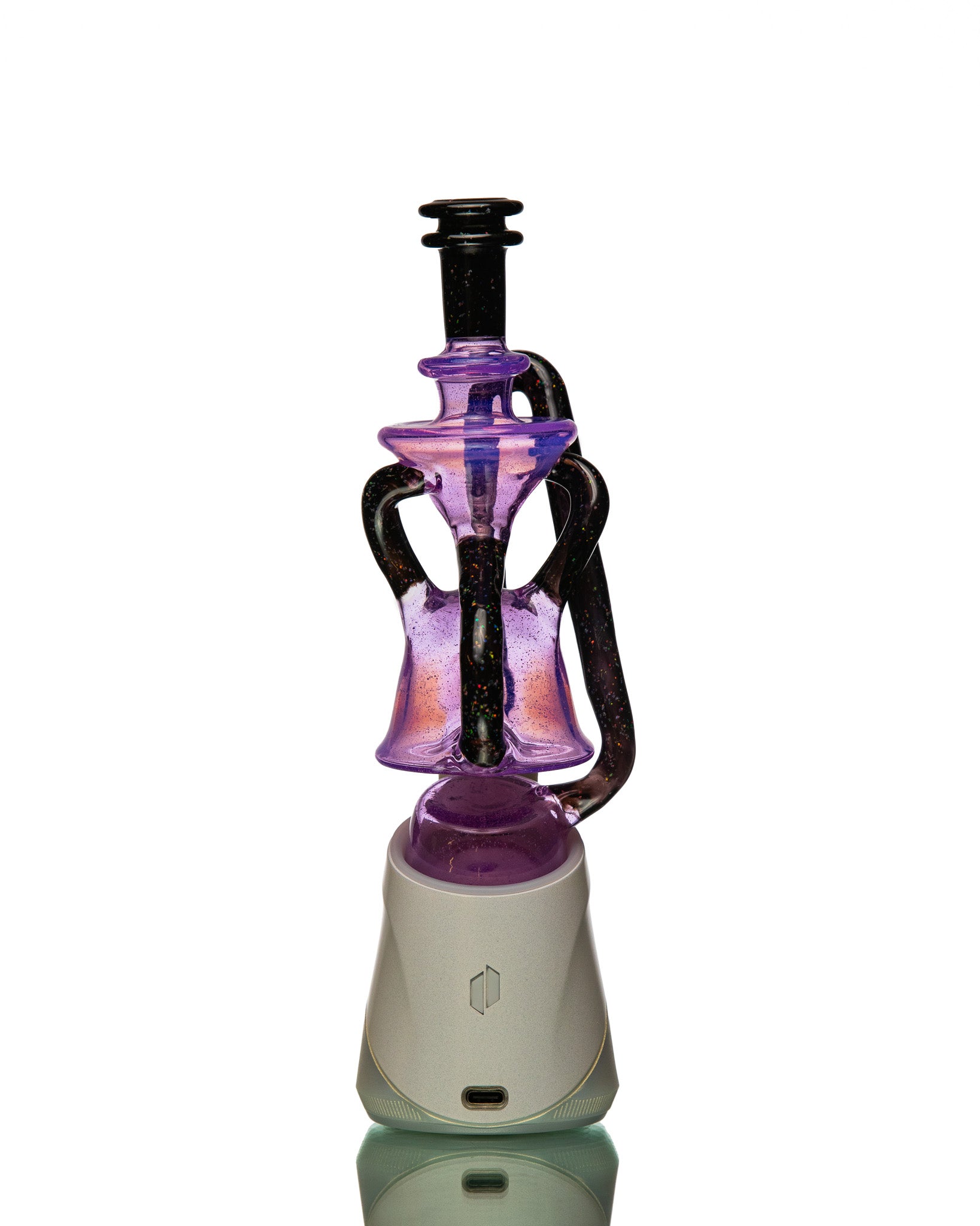 ManChild Glass - Purple Lilac & Jet Black Puffco Duel Floater (Crushed Opal)