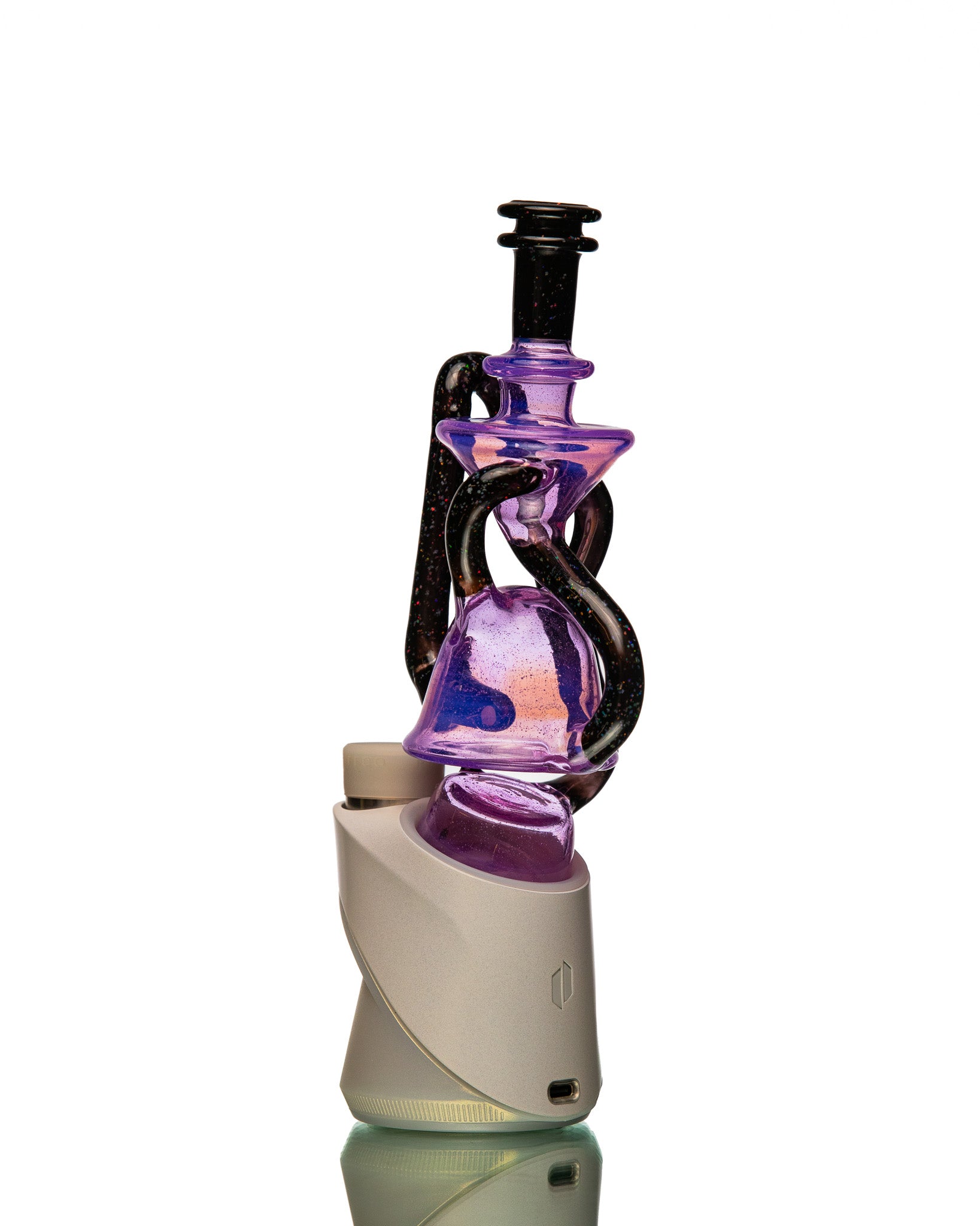 ManChild Glass - Puffco Duel Floater - Purple Lilac & Jet Black (Crushed Opal)